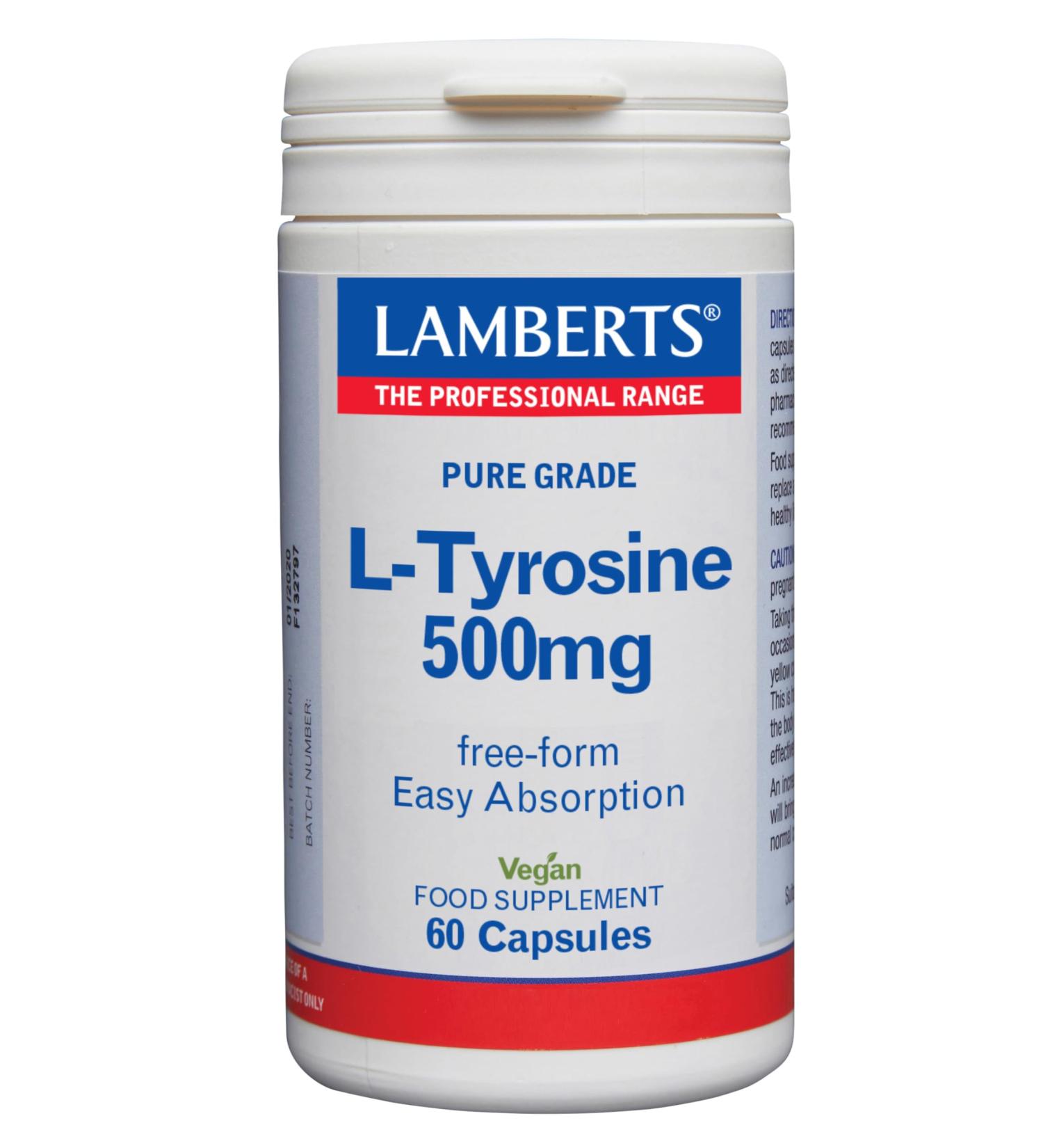  Lamberts Tyrosine 500 mg 60 cap - Buy Online on GoSupps.com