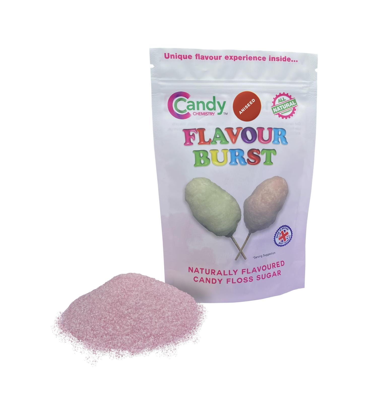 Candy Chemistry All Natural Cotton Candy Floss Sugar - For Home and Professional Candy Floss Machine - Various Flavours 400g (Aniseed) - Buy Online on GoSupps.com