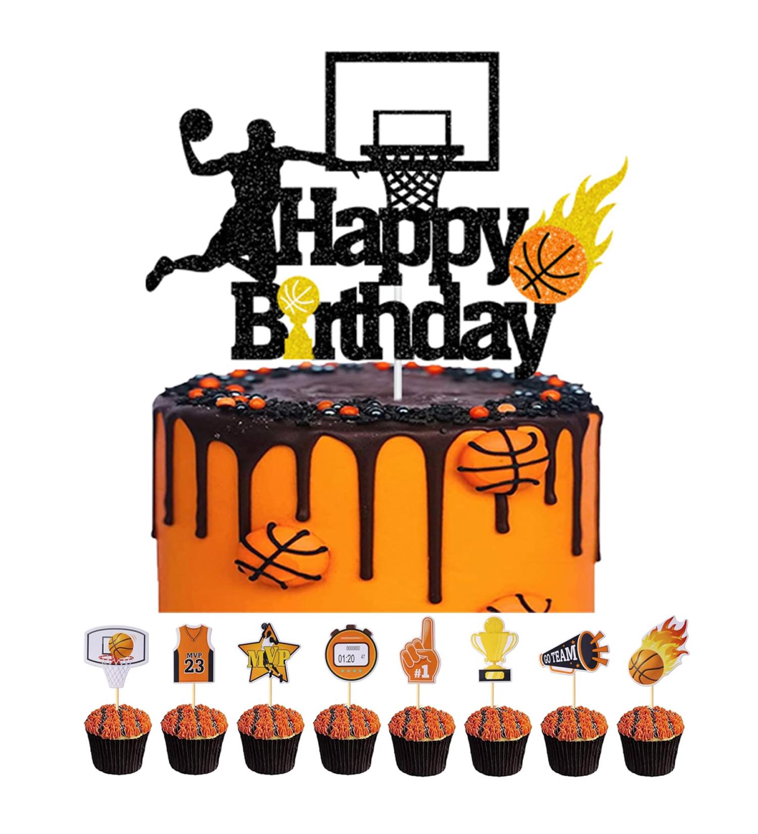 9pcs Basketball Cake Topper - Basketball Cake Decorations Boys Age 10 Cupcake Toppers Basketball Cake Topper Birthday Basketball Topper Basketball Cake Decorations for Boys - Buy Online on GoSupps.com