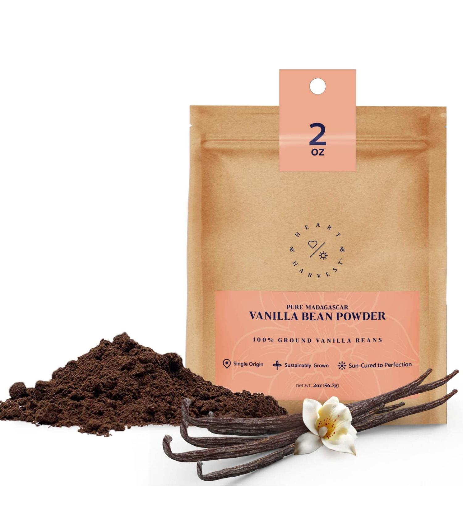 Madagascar Pure Vanilla Bean Powder - Ideal for Baking, Coffee, Protein Shakes - Keto & Paleo Friendly, Sugar-Free - Ground Vanilla Bean Powder, No Additives - 2oz Pack - Buy Online on GoSupps.com