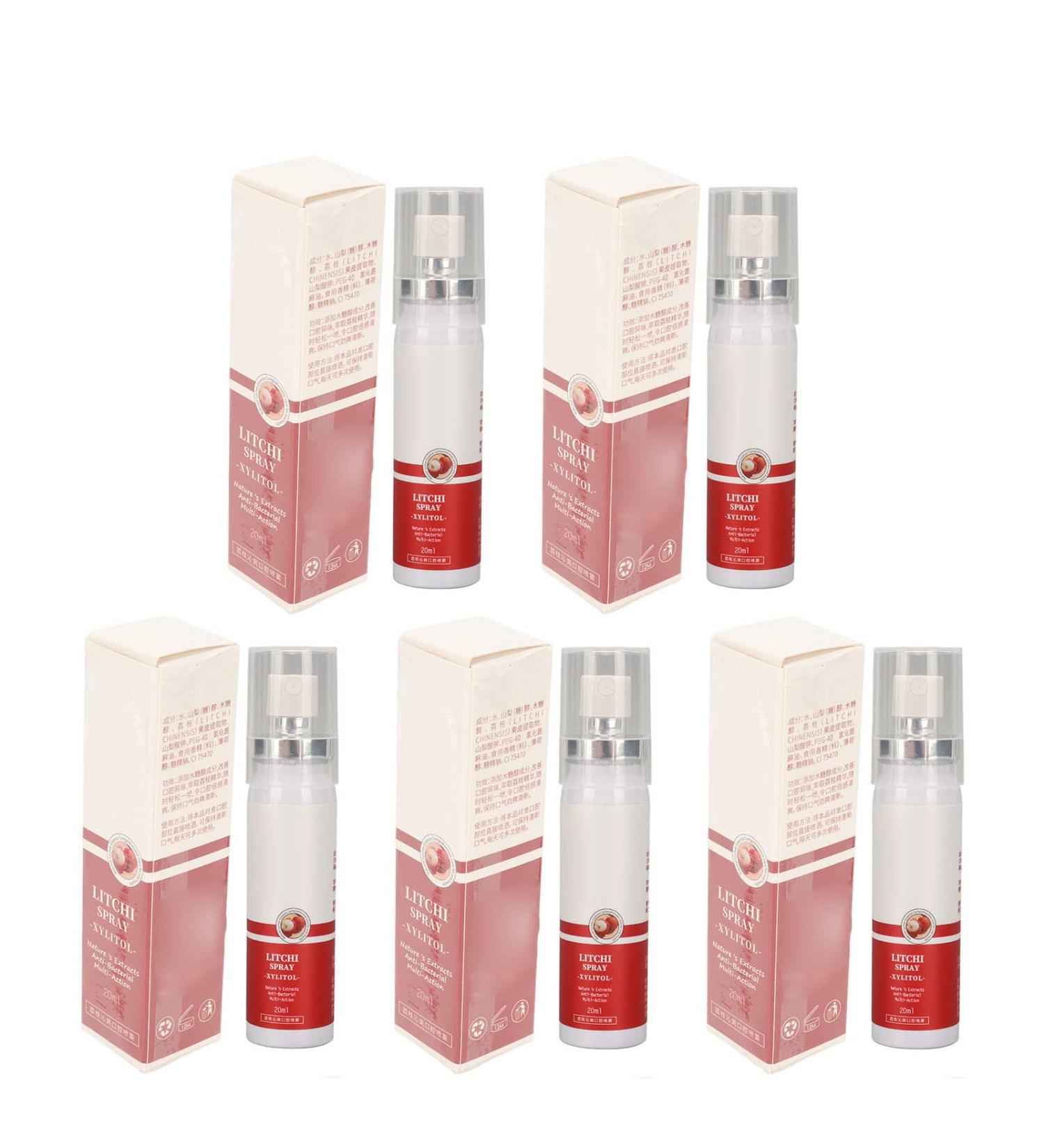 Bad Breath Spray - 5 PCS Portable Mouth Spray with Lychee Flavor | 20ml Non-Irritating Oral Care - Buy Online on GoSupps.com