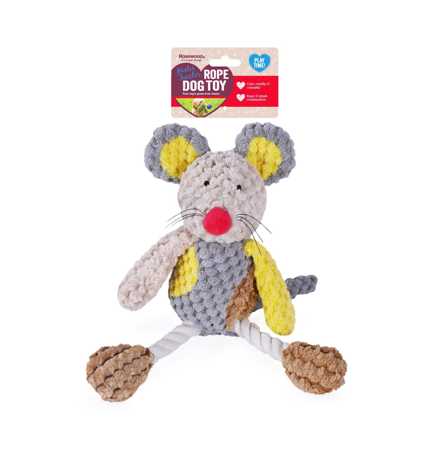 Rosewood Molly Mouse Dog Toy grey yellow All Breed Sizes 1 Count (Pack of 1) - Buy Online on GoSupps.com