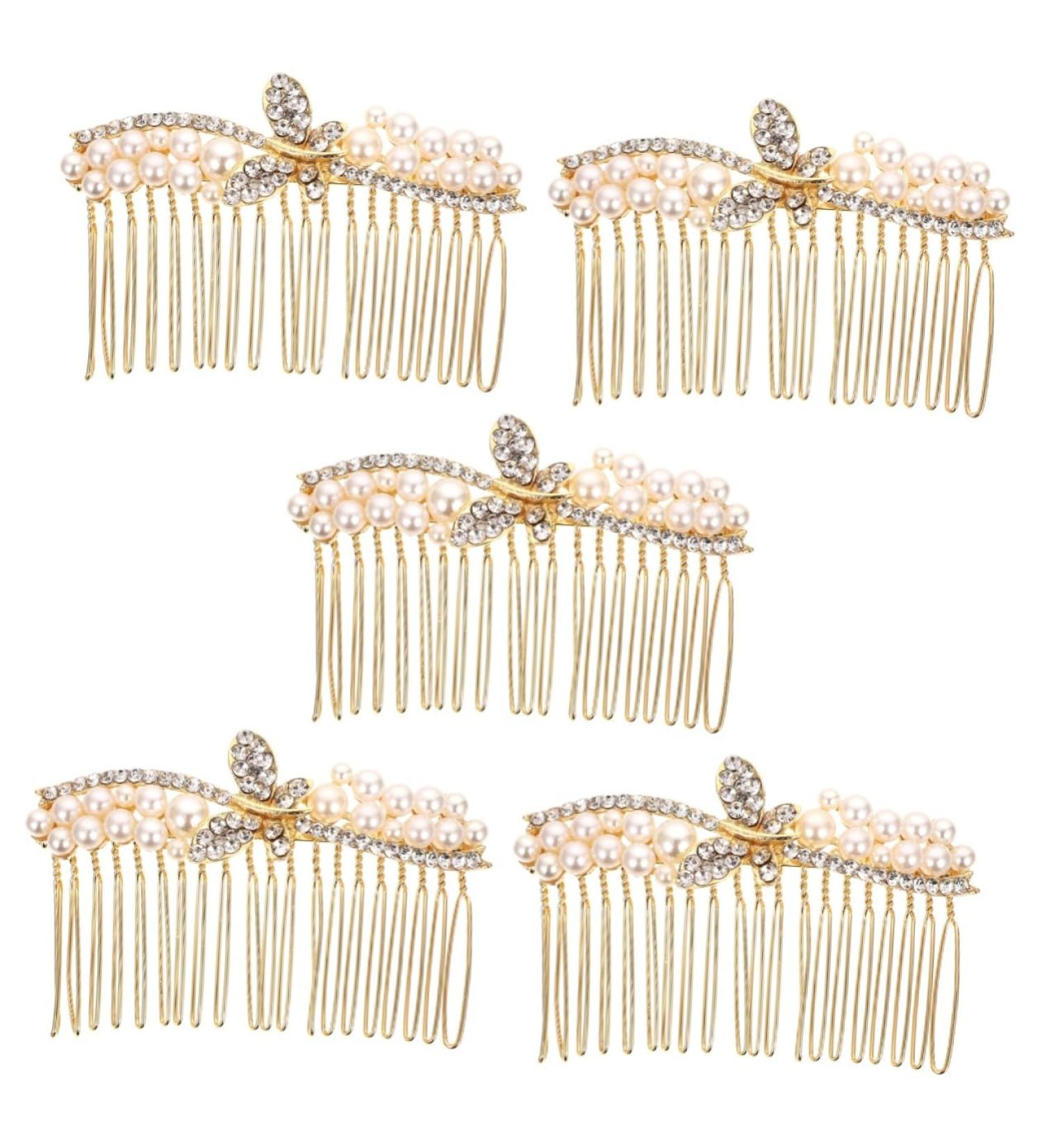 Beaupretty Bridal Hair Pin alloy rhinestone hair gold headpiece gold hair clip wedding headpiece for bride crystal hair gold bride rhinestone hair bridal headpiece bride hair Gold - Buy Online on GoSupps.com