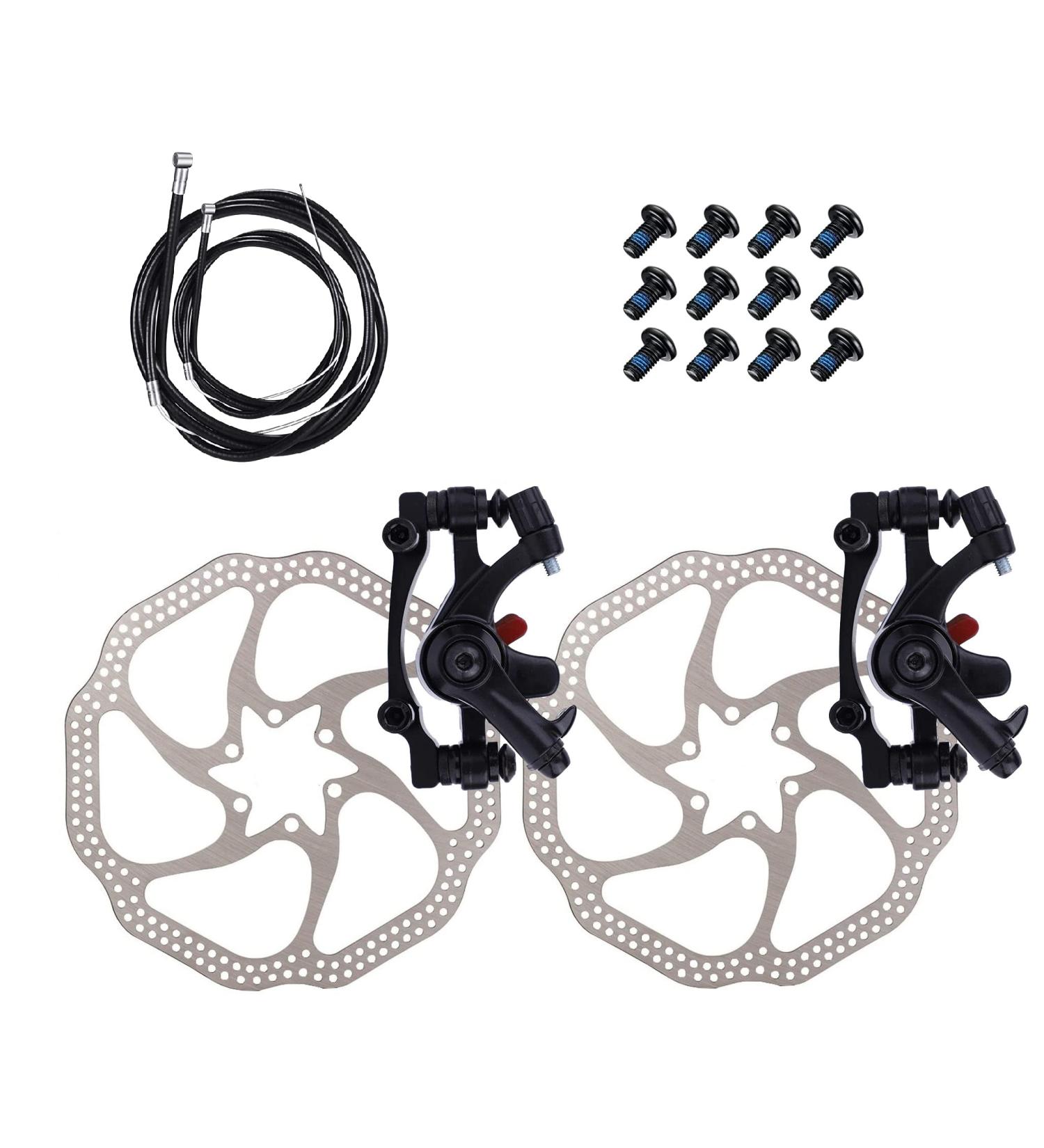 Fat-Cat MTB Bike Mechanical Disc Brake Set - Front & Rear 160mm with Bolts and Cable - TongLi - Buy Online on GoSupps.com