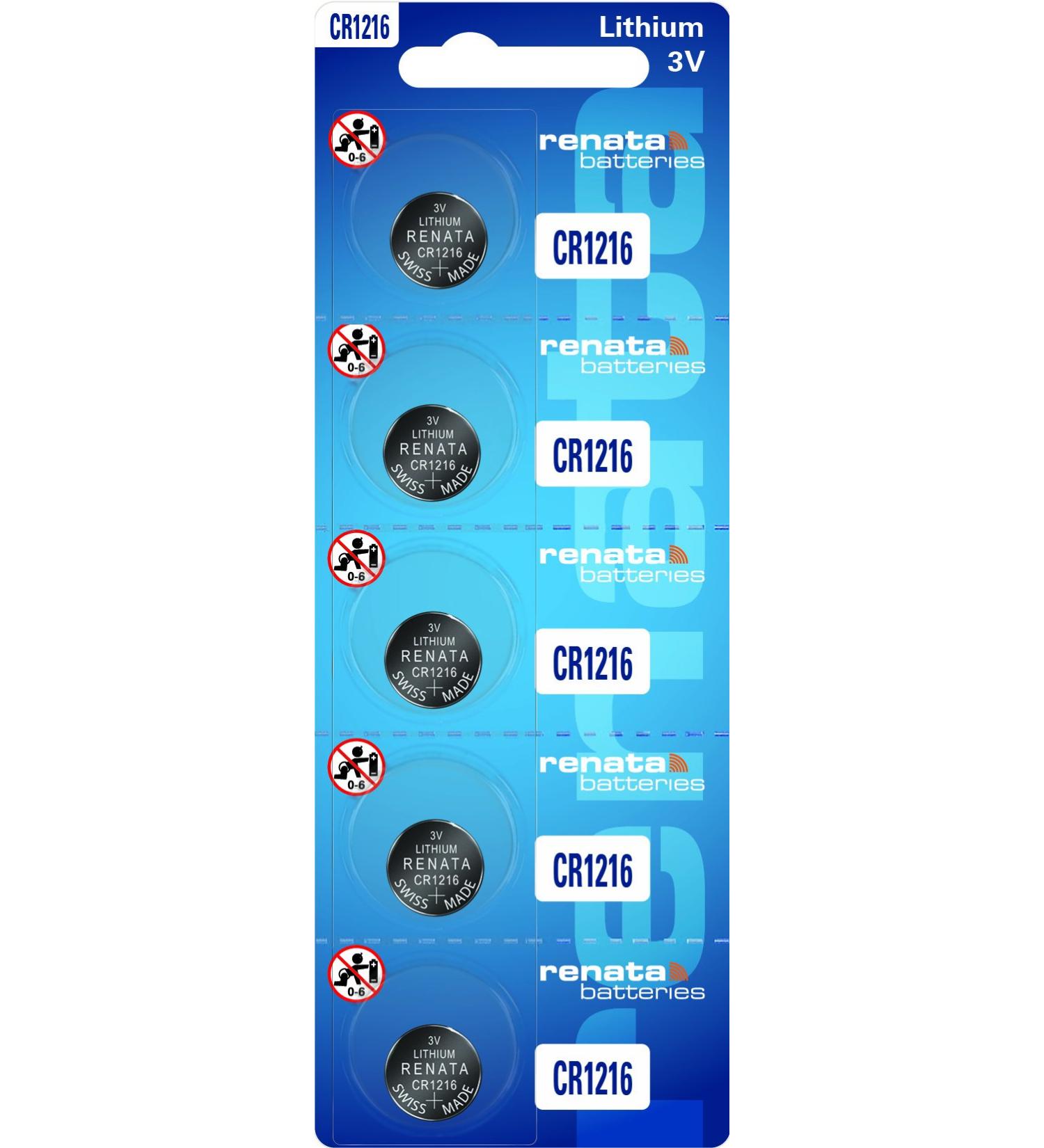 Renata Batteries CR1216 Watch Battery 10 Pcs