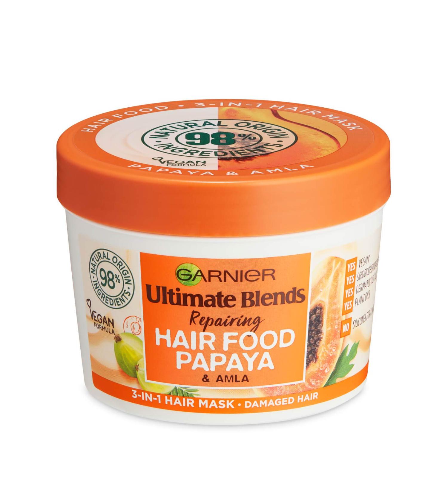 Garnier Fructis Hair Food Mask Papaya 390ml - Nourishing Hair Treatment for All Hair Types - Buy Online Worldwide - Buy Online on GoSupps.com