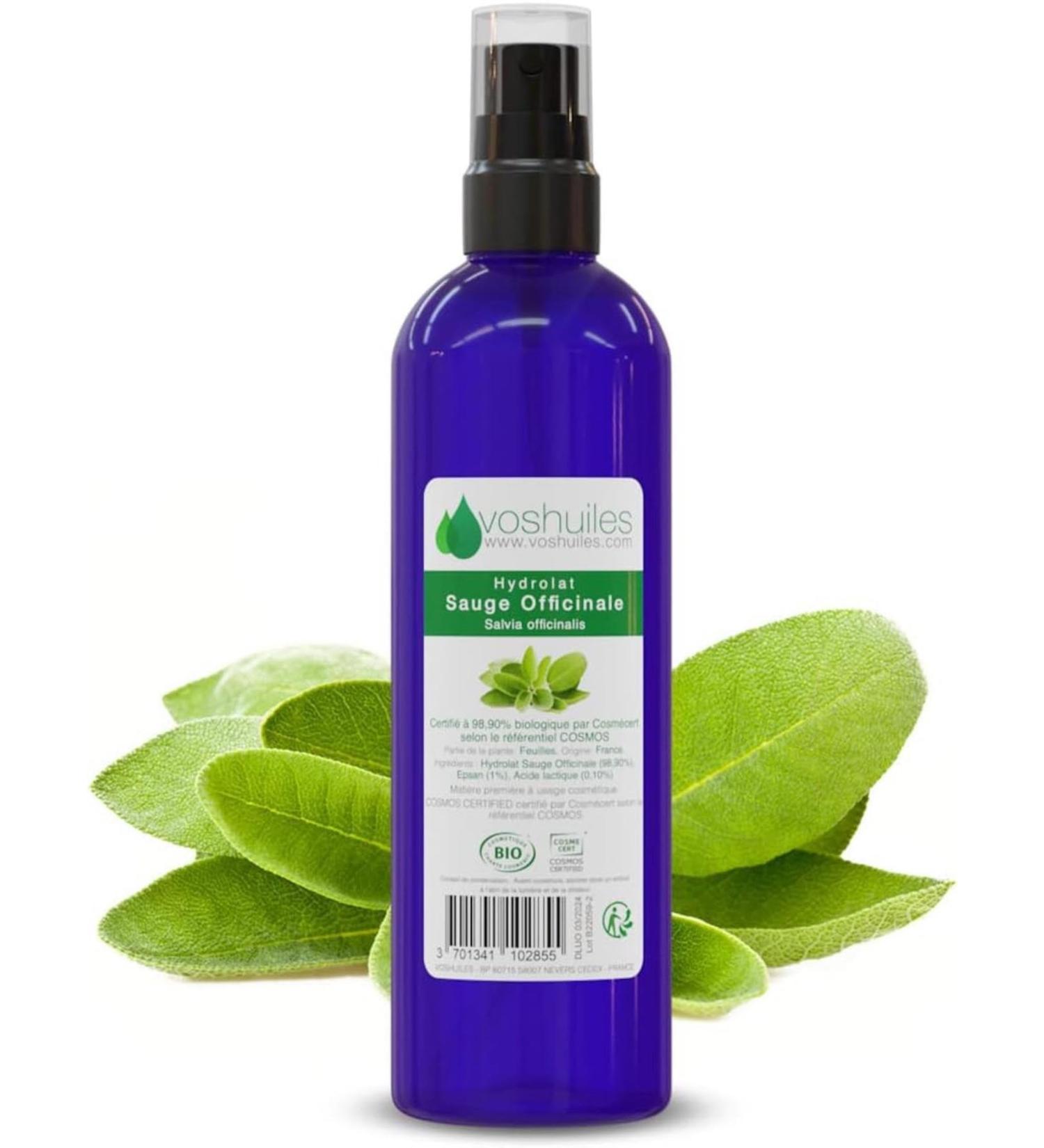 VOSHUILES - Hydrolat de Sauge Officinale COSMOS - Parfum Herbac - Camphr et Terreux - Cosm tique Naturelle pour Soin de la Peau et des Cheveux - 100ml Sauge Officinale BIO 100 ml (Lot de 1) - Buy Online on GoSupps.com