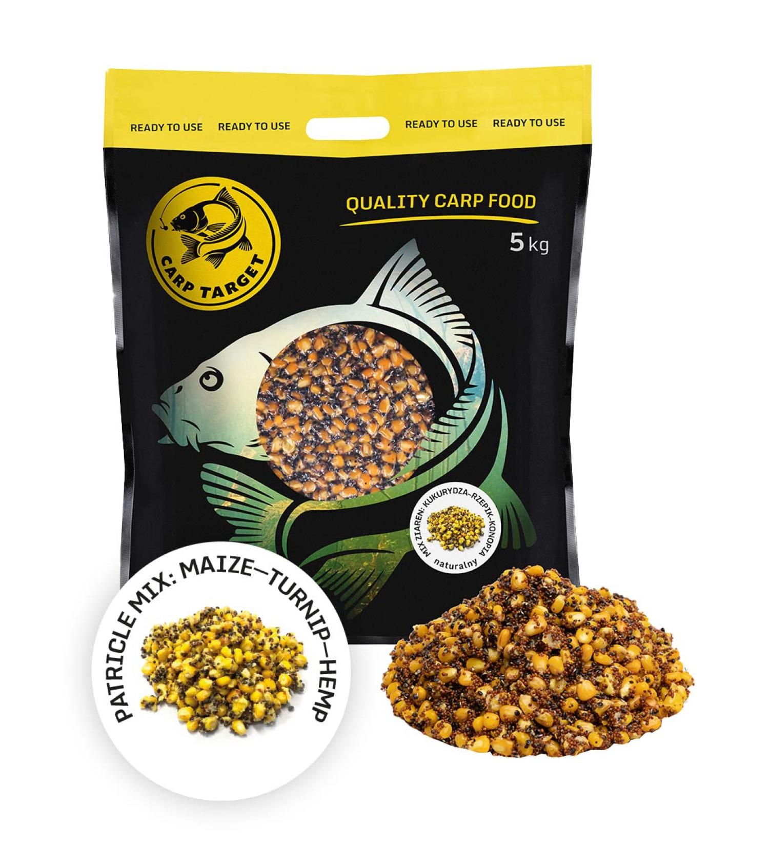 CARP TARGET - Carp Fishing Bait - Corn - Hemp - Rapeseed - Bait Particle Mix - Cooked Groundbait for Carp - Buy Online on GoSupps.com