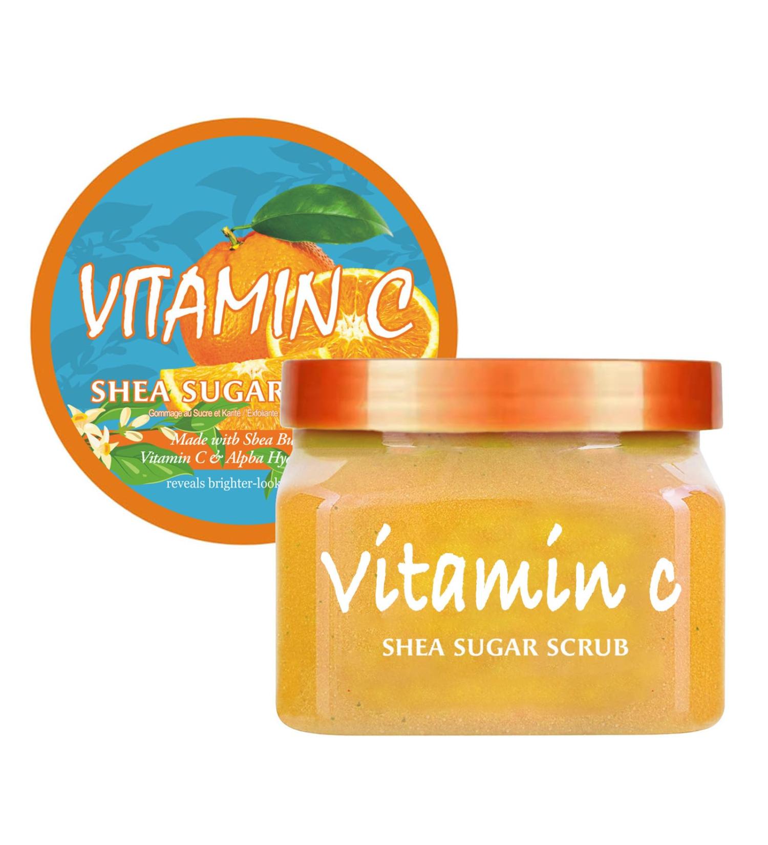 Facial Scrub Vitamin C Shea Sugar Scrub Ultra Hydrating and Exfoliating for Nourishing Essential Body Care Improves Acne Scars Blackheads Pore Size and Skin Texture - Buy Online on GoSupps.com