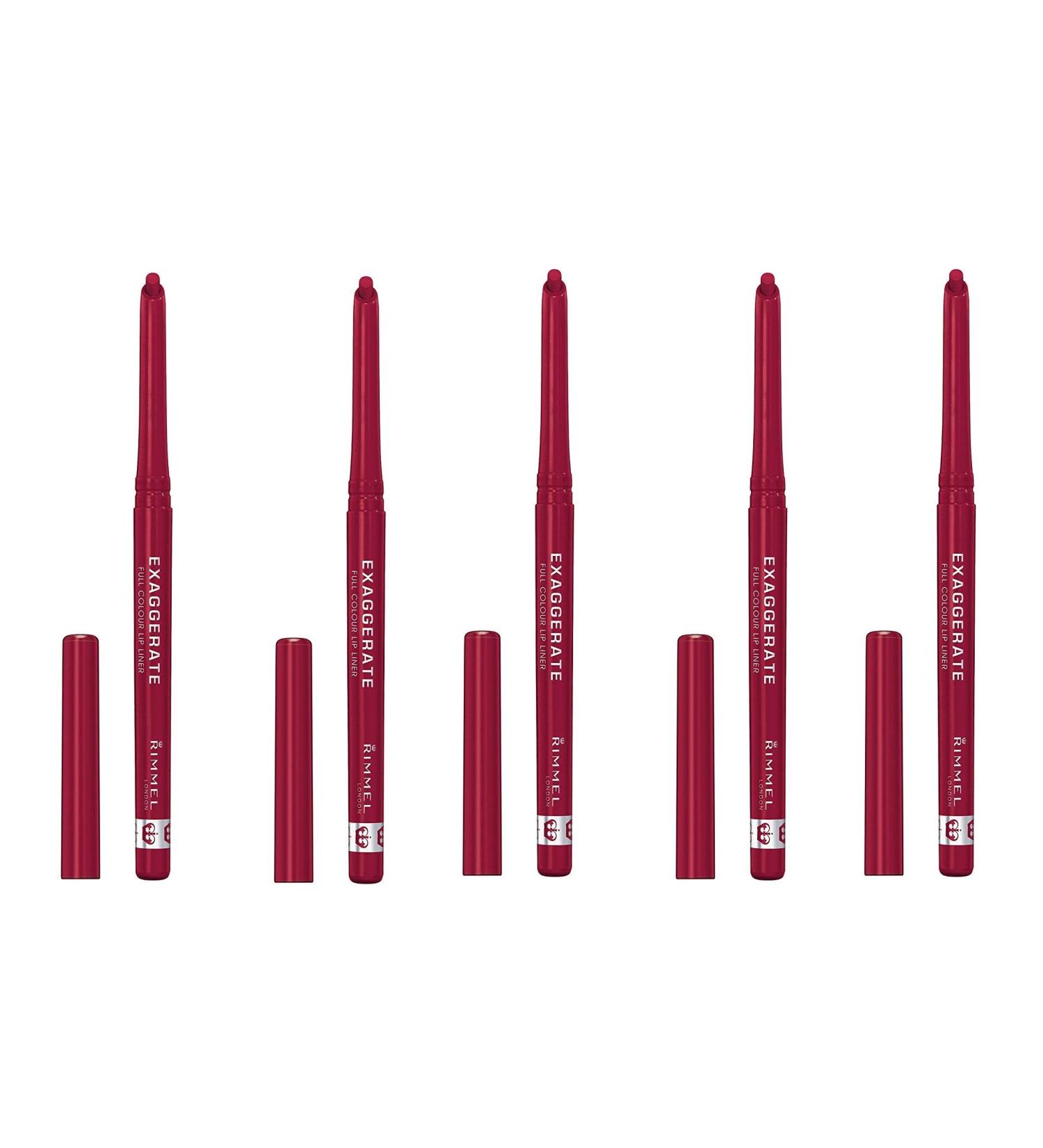 Rimmel London Rimmel Exaggerate Lip Liner Red Diva 024 1 ea set van 5