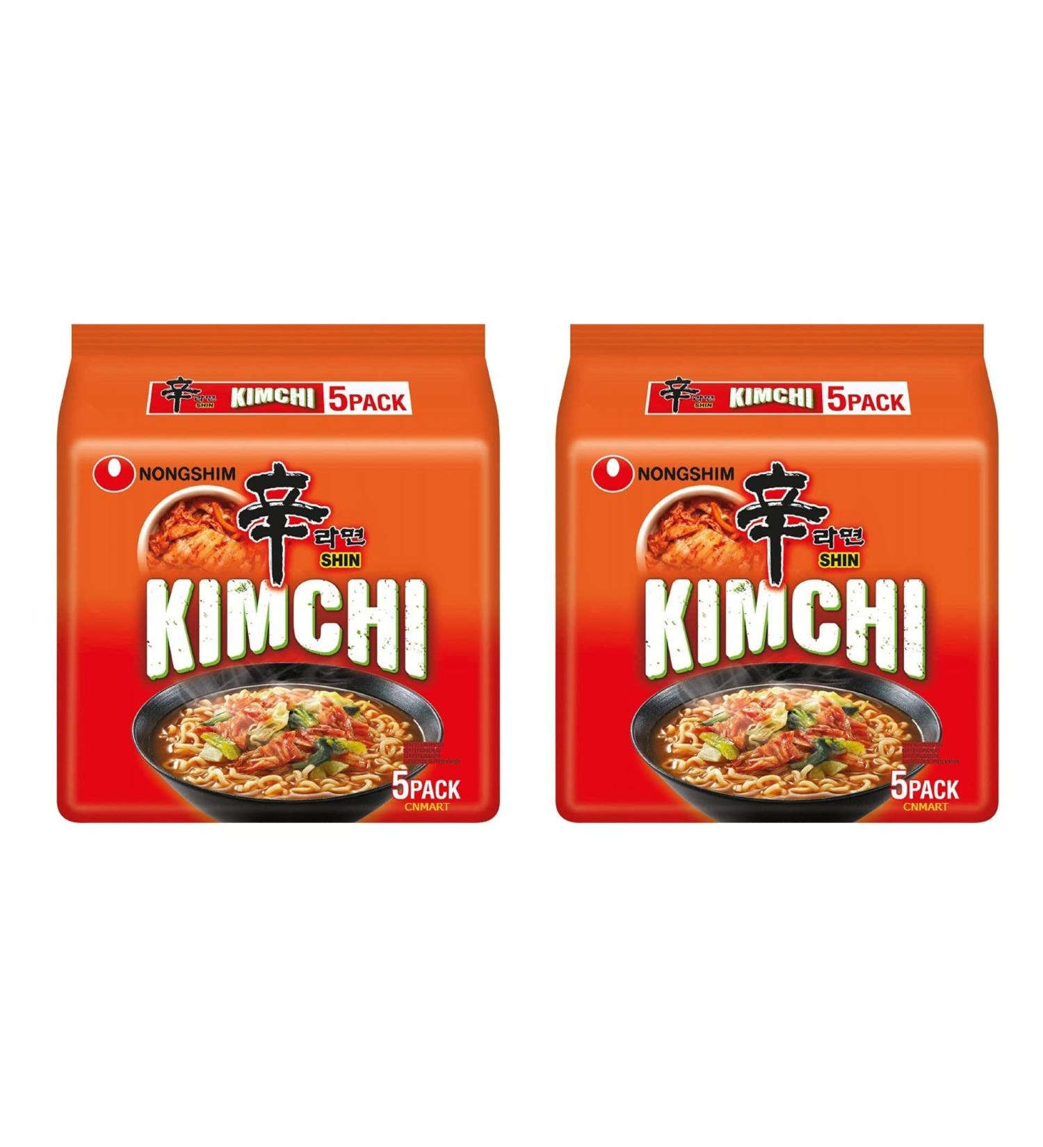 CNMART Nong Shim Kimchi Ramyun Instant Noodle Soup Halal 120g (Pack of 10) Vegetable 5 Count (Pack of 2) - Buy Online on GoSupps.com