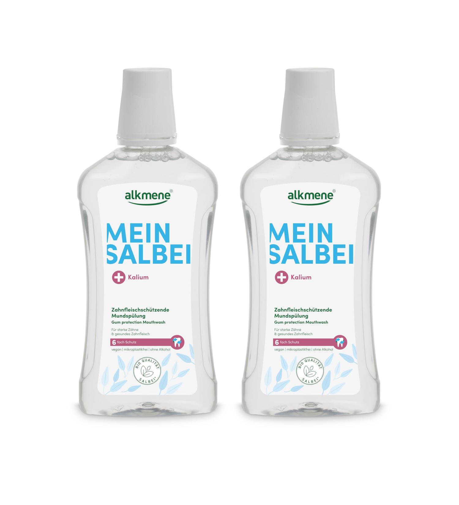  Alkmene alkmene Pack of 2 Vegan Antibacterial Alcohol-Free Toothbrushes with Sage and Potassium 500 ml - Buy Online on GoSupps.com