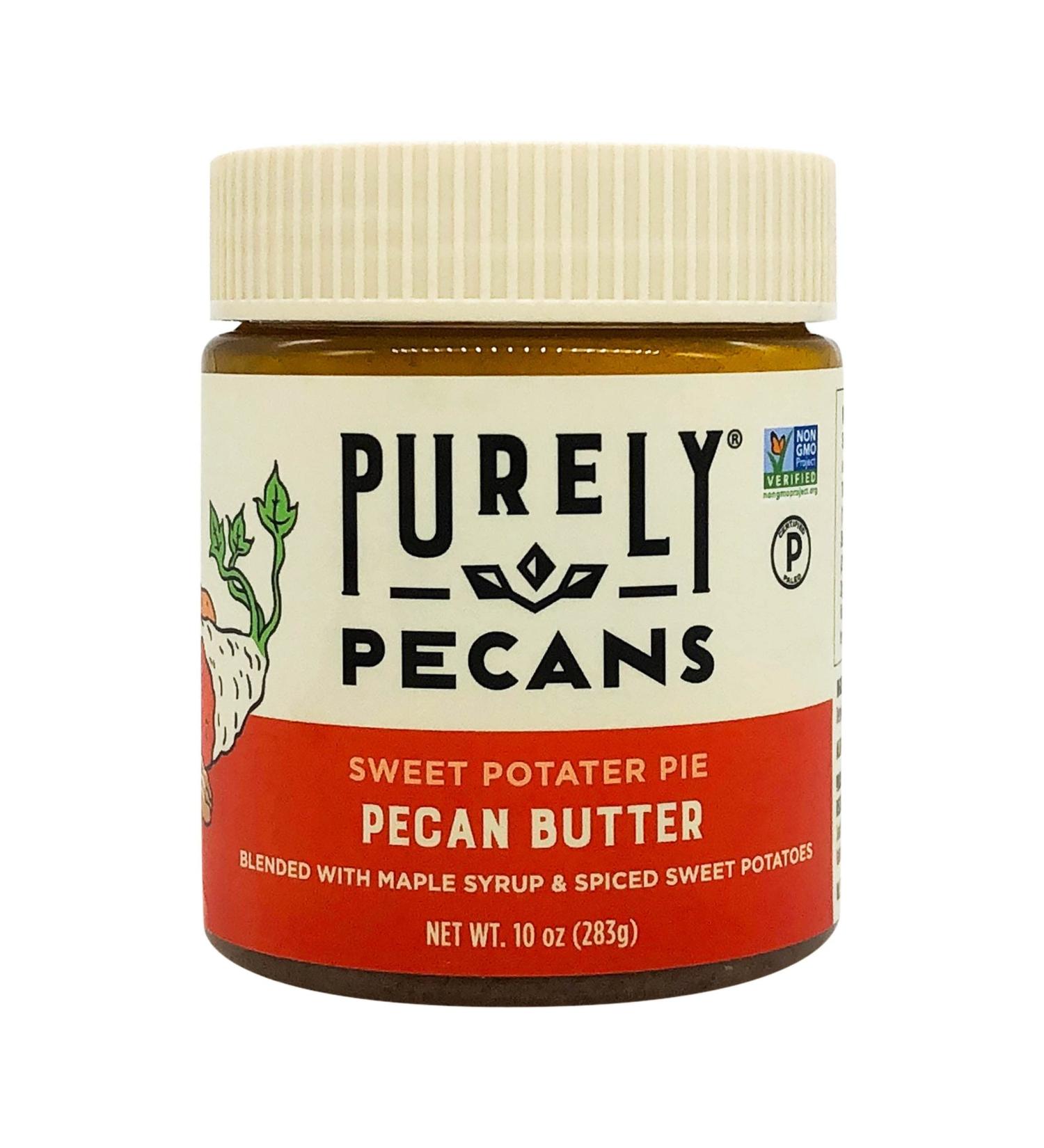 Purely Pecans Nut Butter - Gluten-Free, Non-GMO, Keto, Paleo, Kosher, Vegan - 10oz Creamy Pecan Butter - Sweet Potater Pie Flavor - Buy Online on GoSupps.com
