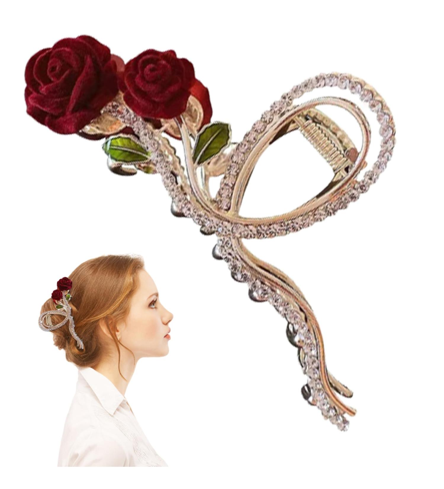 Flower Claw Clips - Large Rhinestone Hair Clips for Thick Hair | Non-Slip Hair Clamps & Accessories - Buy Online on GoSupps.com