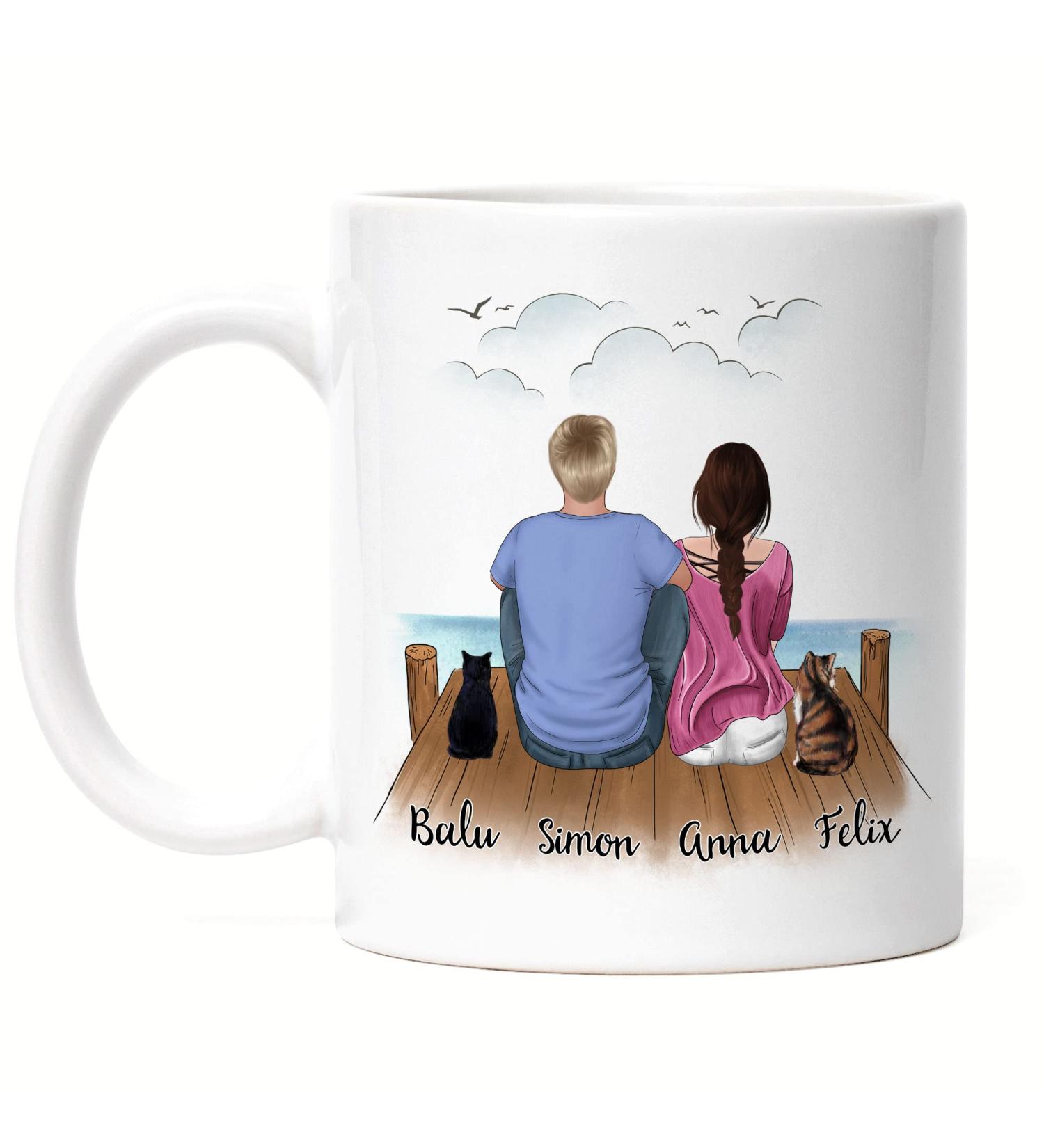 Personalized Kiddle Design Couple Cat Cup - Perfect Gift for Cat Lovers & Cat Owners - Buy Online on GoSupps.com