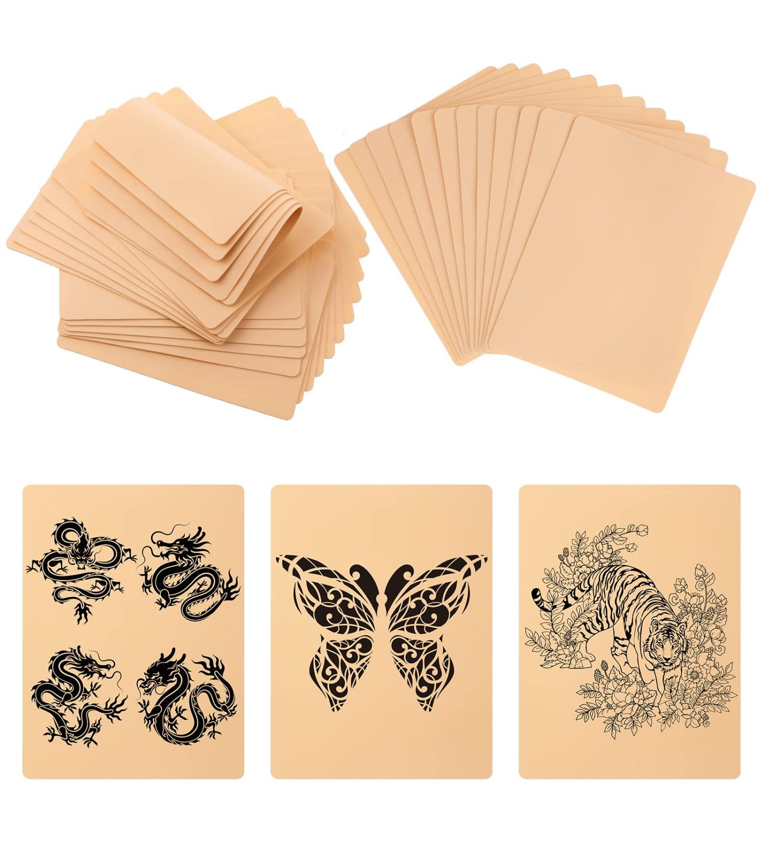 60pc Soft Silicone Tattoo Practice Skins | Double Sided Fake Skin Sheet for Beginners & Artists - Buy Online on GoSupps.com