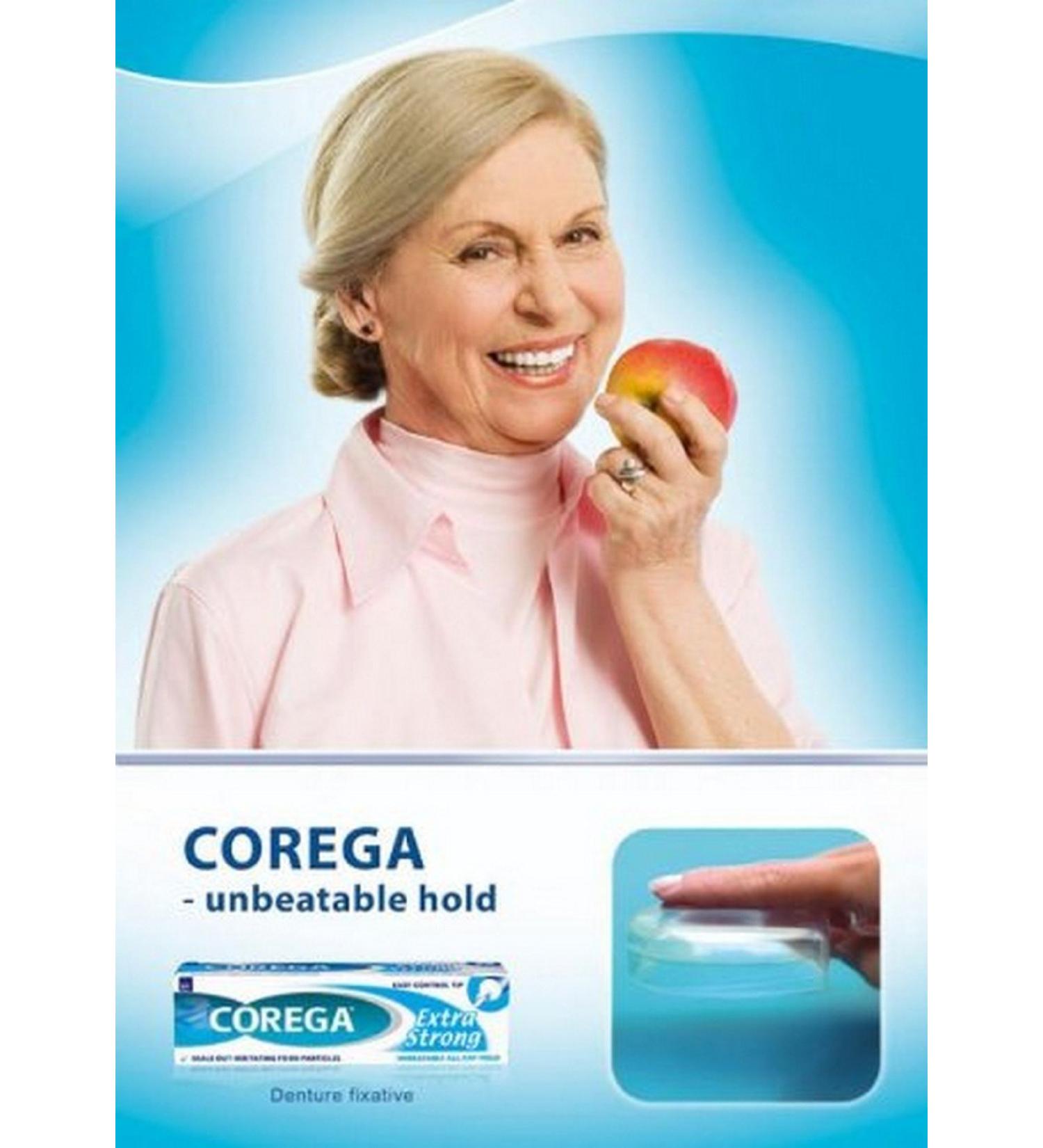 Corega Extra Strong Denture Adhesive Cream 40g - Long-Lasting Hold - Buy Online on GoSupps.com