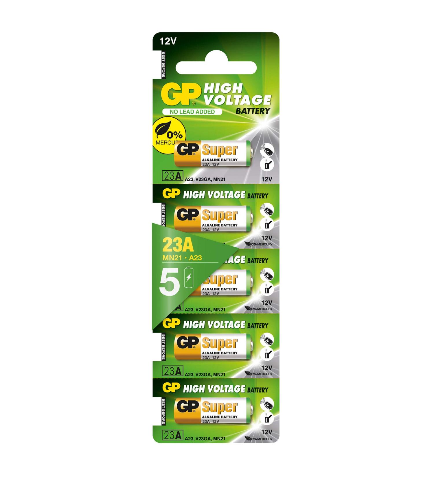Gp Batteries 23ae-c5 High Voltage Super Alkaline Battery (strip Of Five) - Buy Online on GoSupps.com