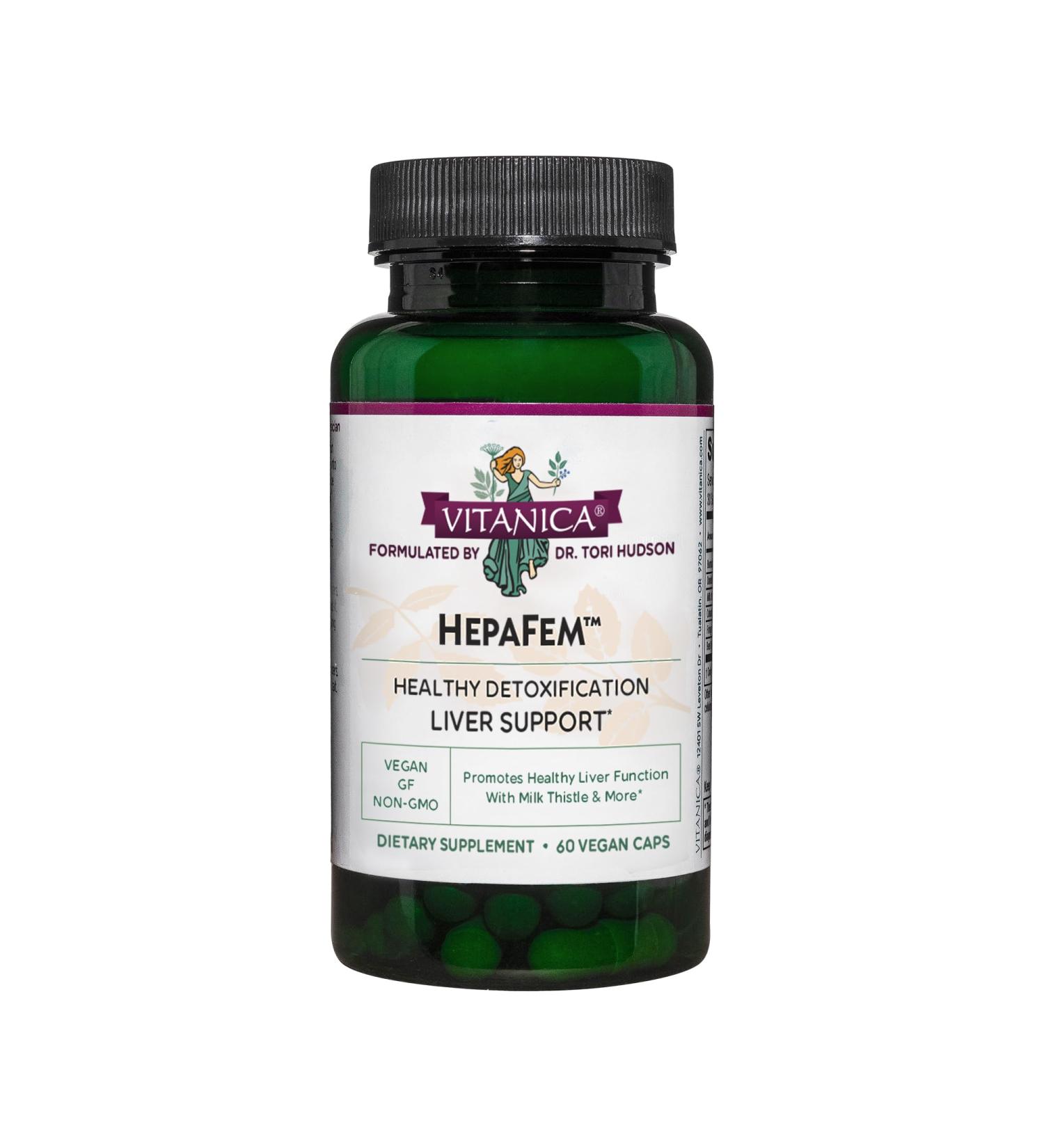 Vitanica Hepafem Liver Cleansing Support Vegan/Vegetarian 60 Capsules Lady - 60 Capsules - Buy Online on GoSupps.com