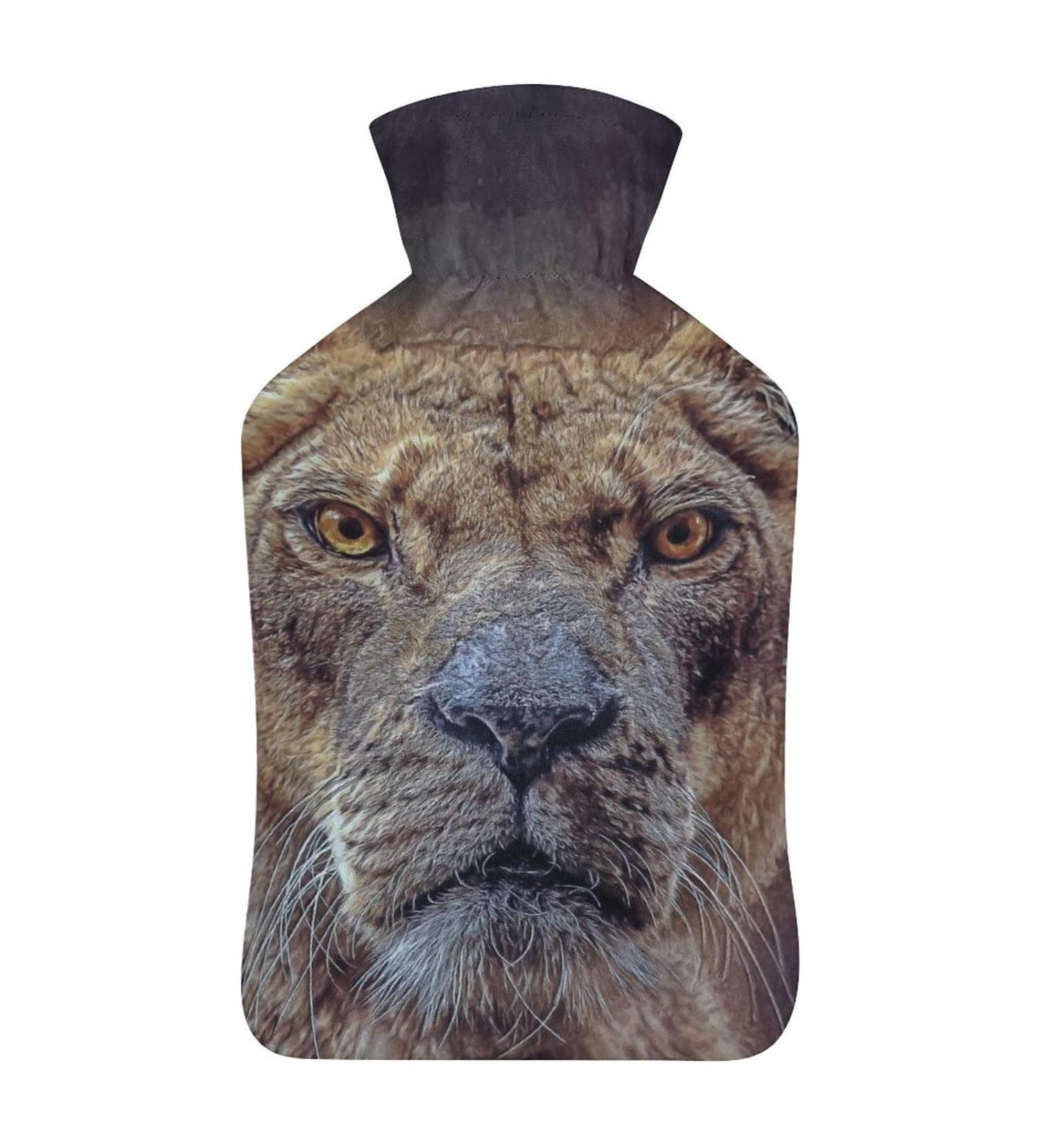 Leopard Hot Water Bottle with Plush Cover | Hand Warmer for Adults & Children | 26.5x15.3cm International Shipping - Buy Online on GoSupps.com