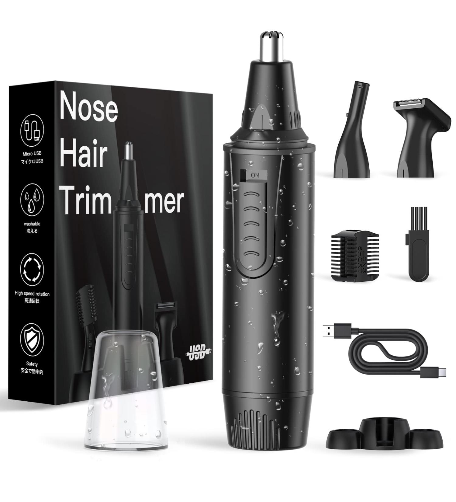 Ear and Nose Hair Trimmer for Men Rechargeable Nose Trimmer Professional Painless Eyebrow & Facial Hair Trimmer  IPX7 Waterproof Dual Edge Blades for Easy Cleansing Black-rechrge - Buy Online on GoSupps.com
