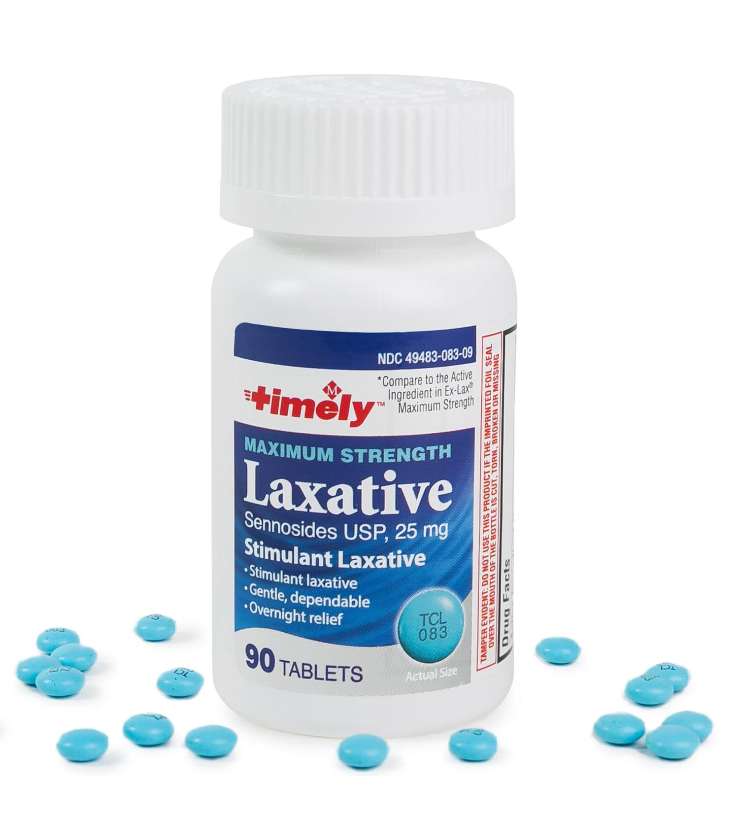 Max Lax 90 Maximum Strength Laxatives - 25mg Sennosides - Constipation Relief for Adults - Stimulant Laxative - Compare to Ex-Lax - Buy Online on GoSupps.com