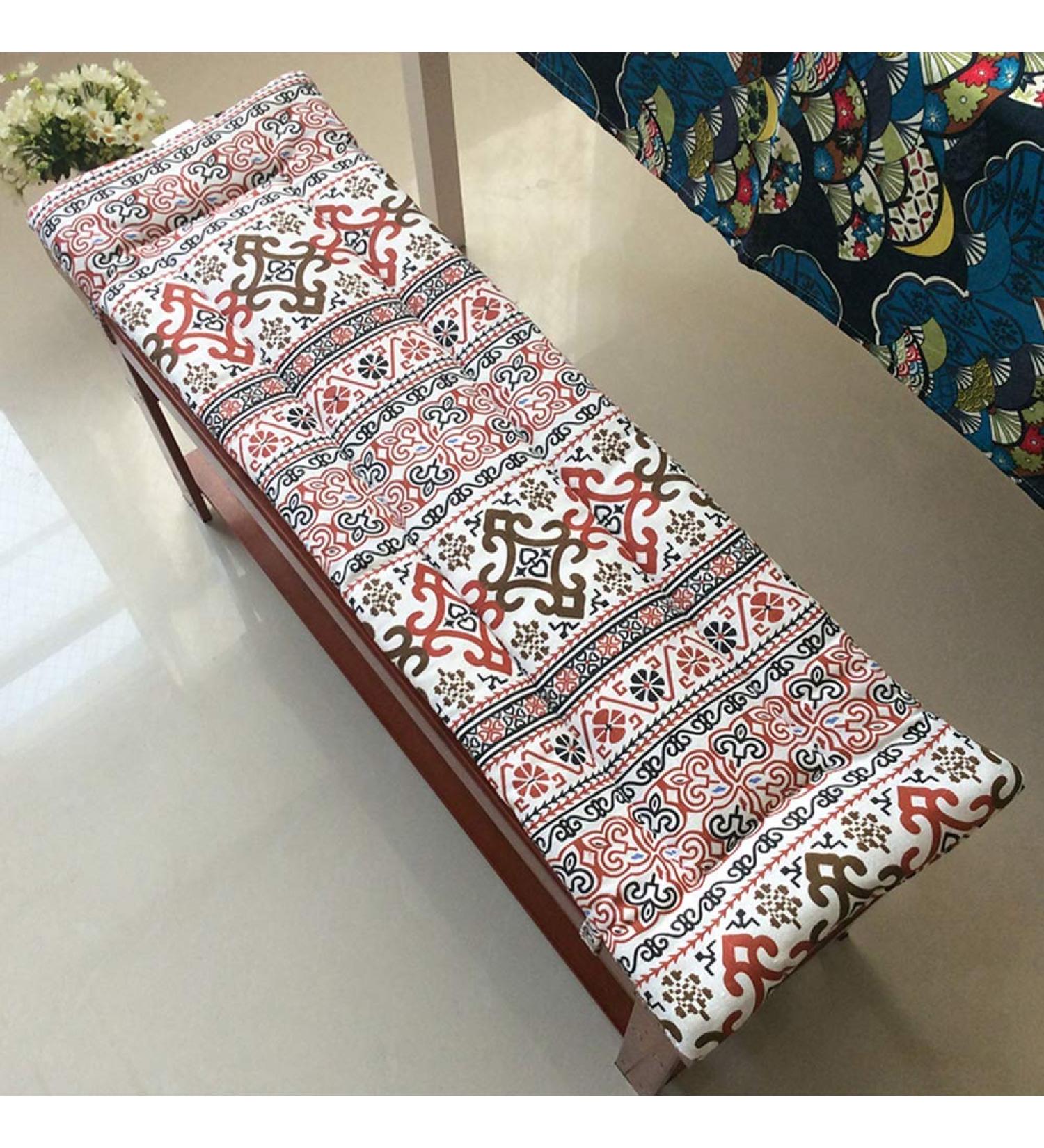 Comfortable 2 or 3 Seater Bench Mat Non-Slip Garden Bench Cushion with Fixing Ties Stylish Beautiful Printed Seat Cushion for Garden Chair - Buy Online on GoSupps.com