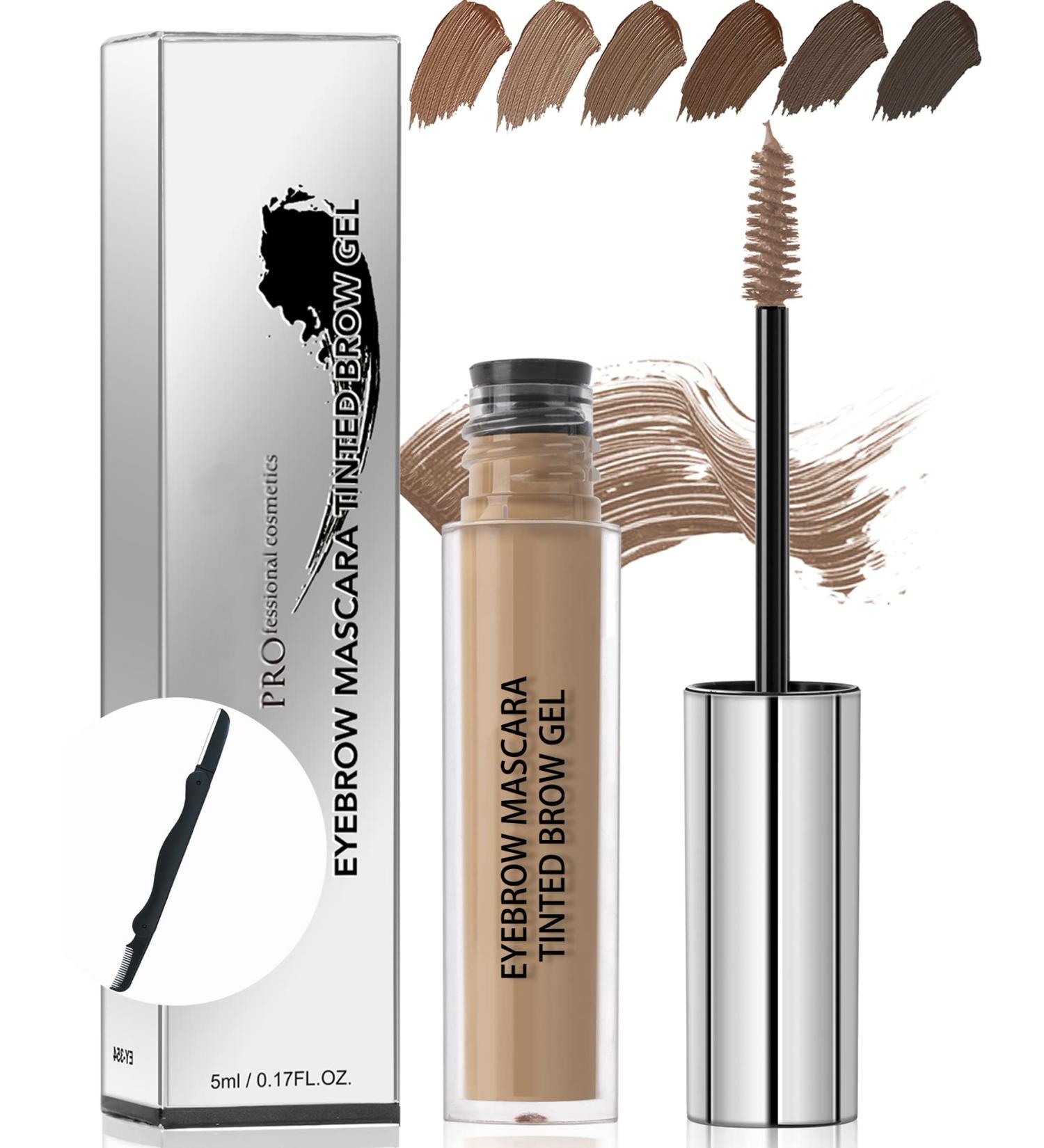 Lestpola Waterproof Long Lasting Smudge Resistant Liquid Eyebrow Mascara Tinted Eyebrow Gel Volumizing Enhancing Eyebrow Mascara with Eyebrow Shaving Brush 03 Brown - Buy Online on GoSupps.com