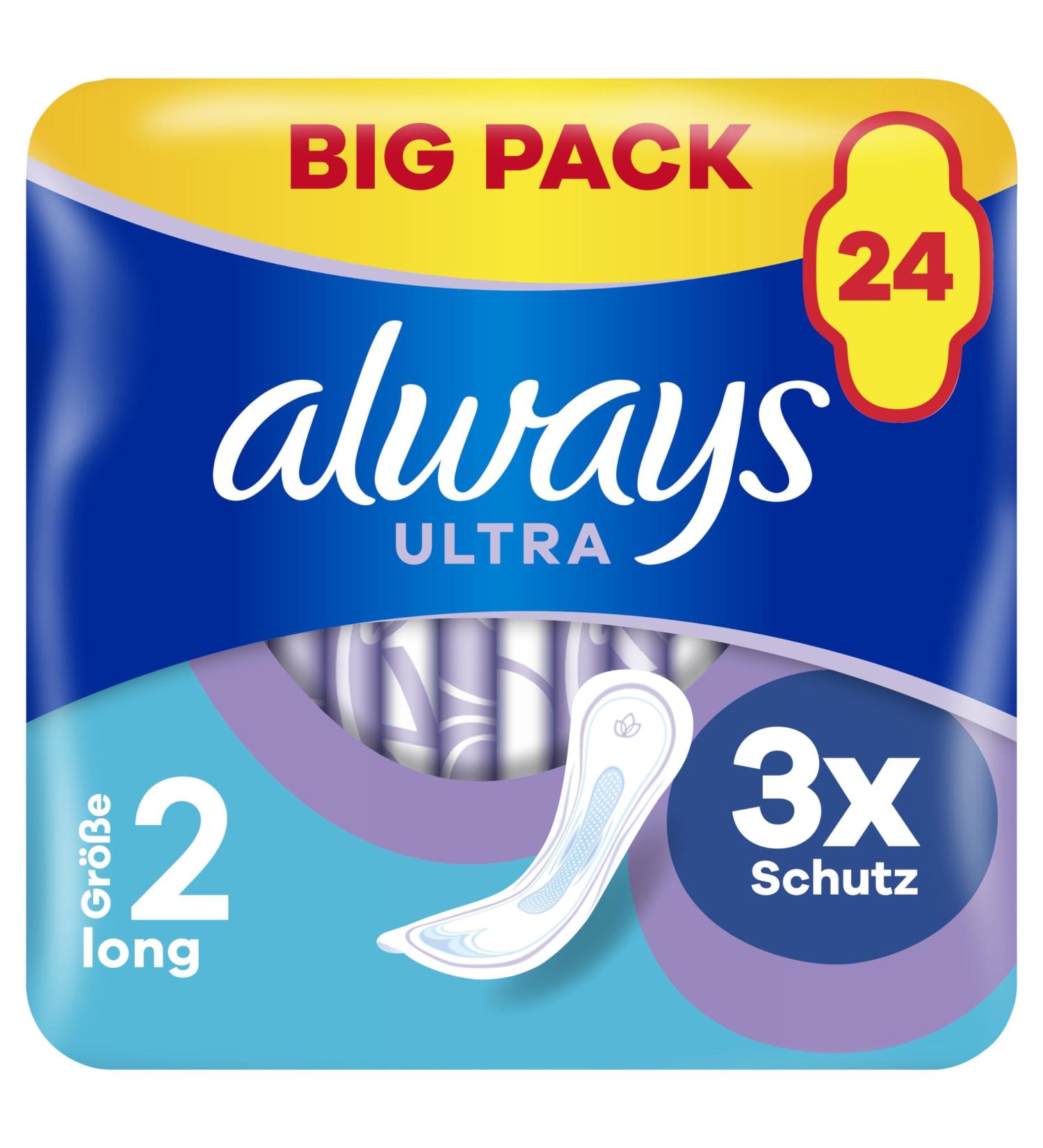 Always Ultra Binding Ladies Size 2 Long - Super Absorbent Odor-Neutralizing 24 Pieces Big Pack - Buy Online on GoSupps.com