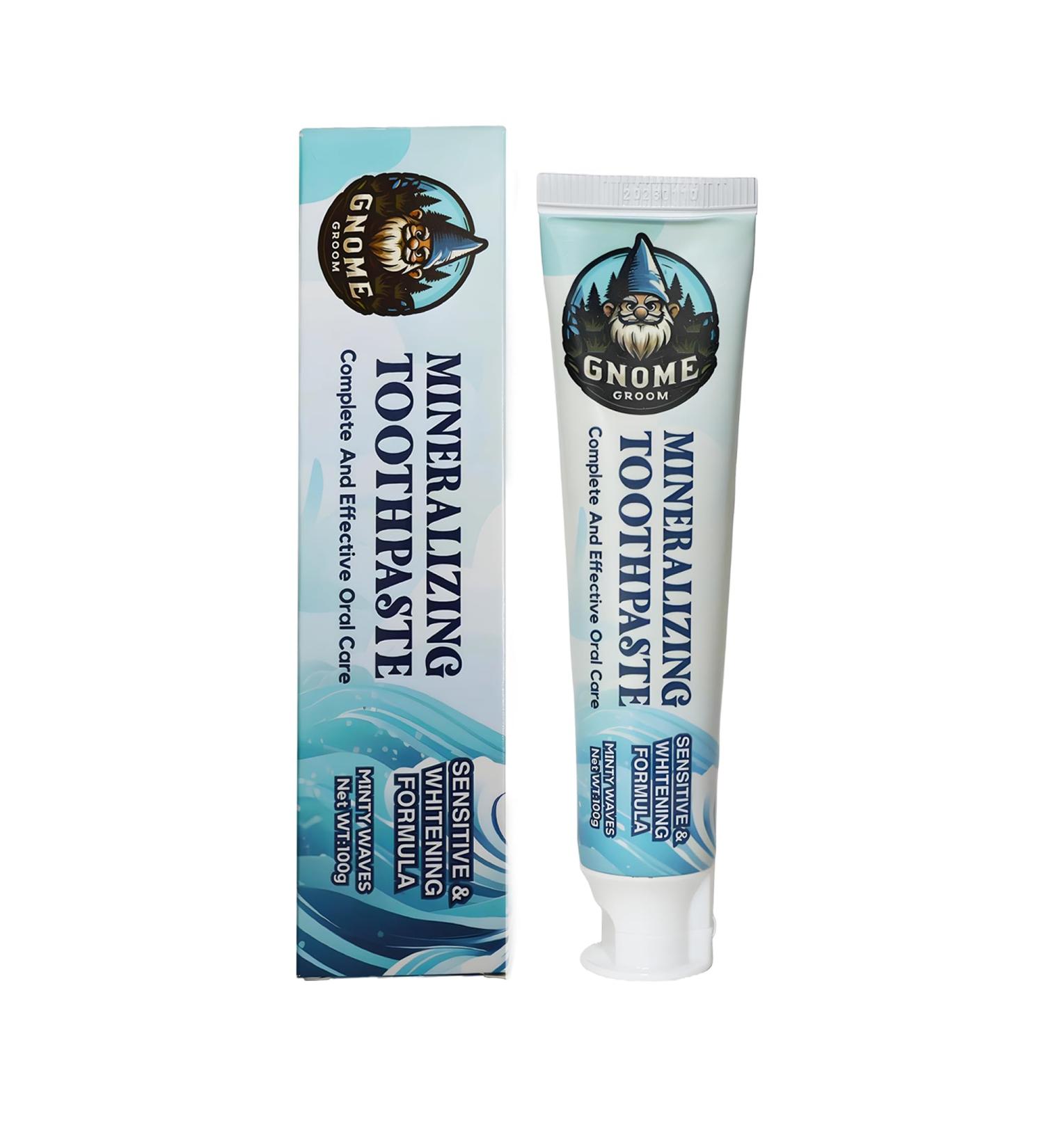 Gnome Groom Mineralizing Toothpaste Sensitive & Whitening Formula SLS-Free Fluoride-Free 10% Hydroxyapatite Sea Salt Xylitol All Ages (1) - Buy Online on GoSupps.com