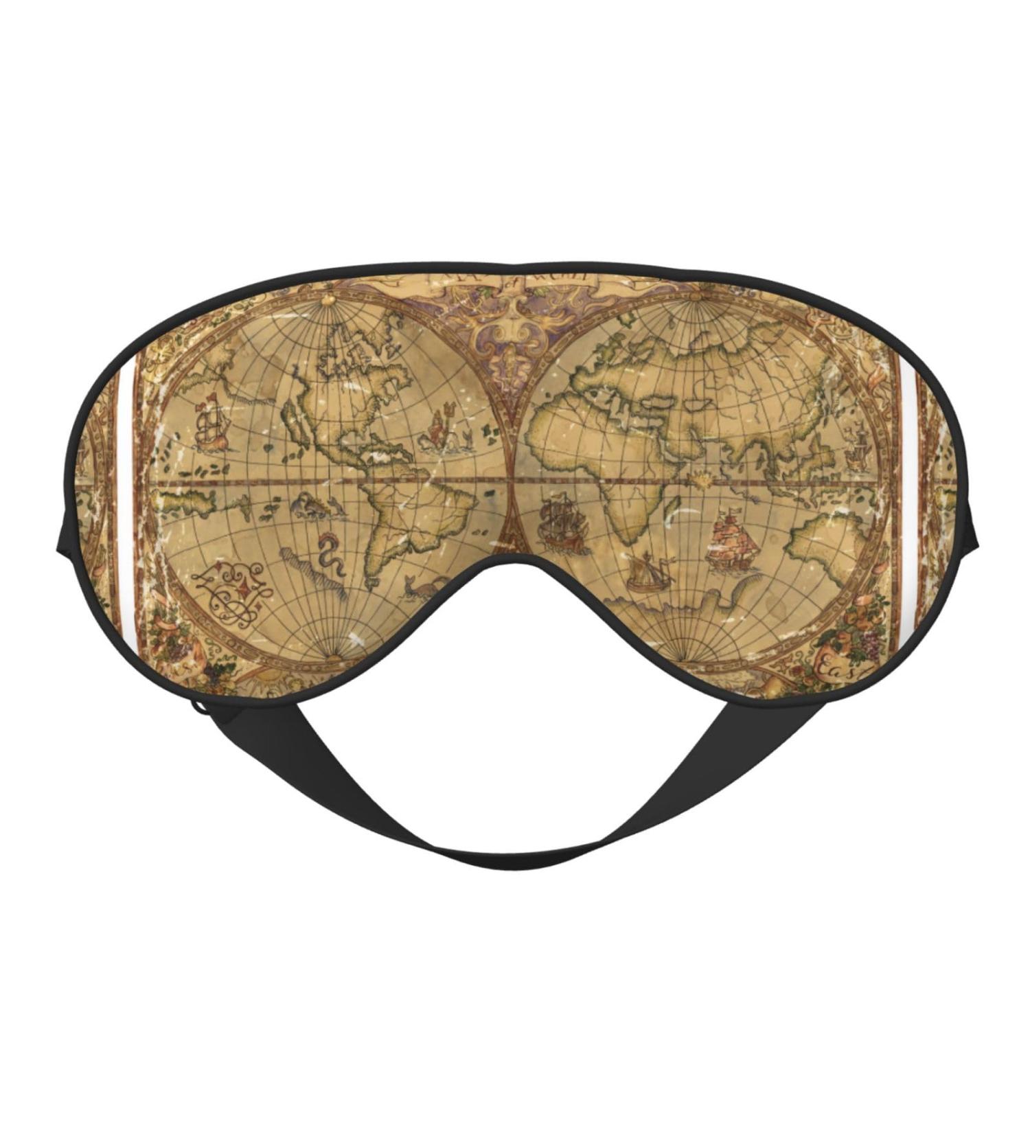 World Map Sleep Mask | Adjustable Double-Sided Eye Covers for Perfect Shading & Eye Edema Relief | Soft & Comfortable Travel Accessory - Buy Online on GoSupps.com
