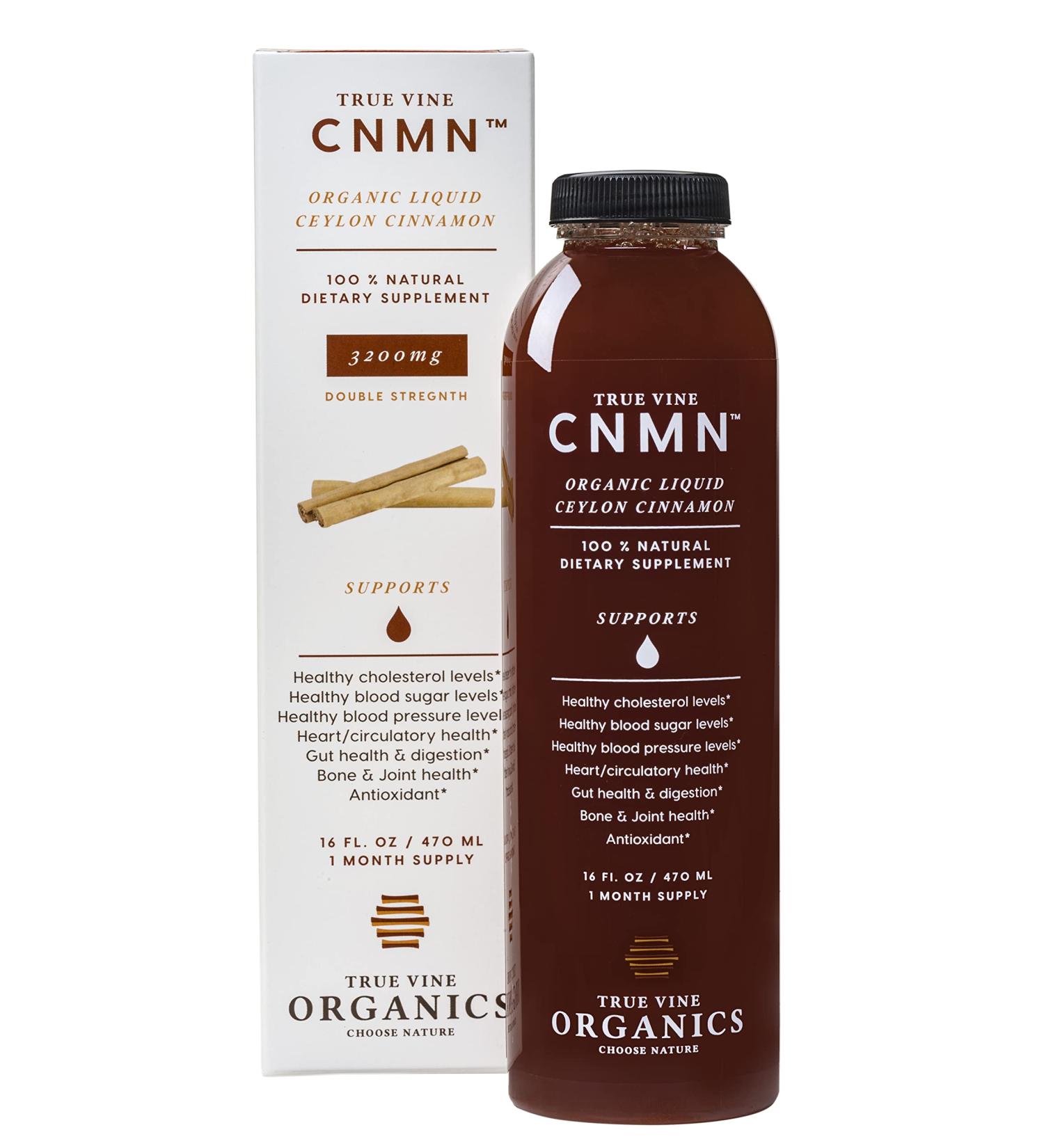 True Vine 3200mg Liquid Ceylon Cinnamon Supplement - USDA Certified 100 Organic - Supports Healthy Heart, Blood Pressure, Sugar, Cholesterol & Joints - 16 fl oz - Buy Online on GoSupps.com