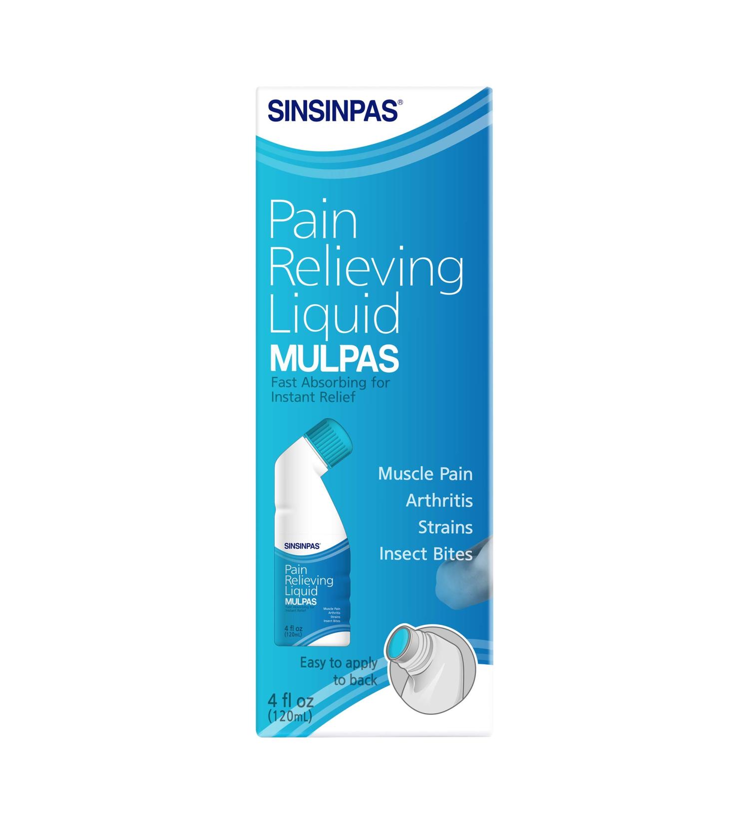 SINSINPAS Pain Relieving Liquid MULPAS 4 oz - Fast Relief, 1 Pack - Buy Online on GoSupps.com