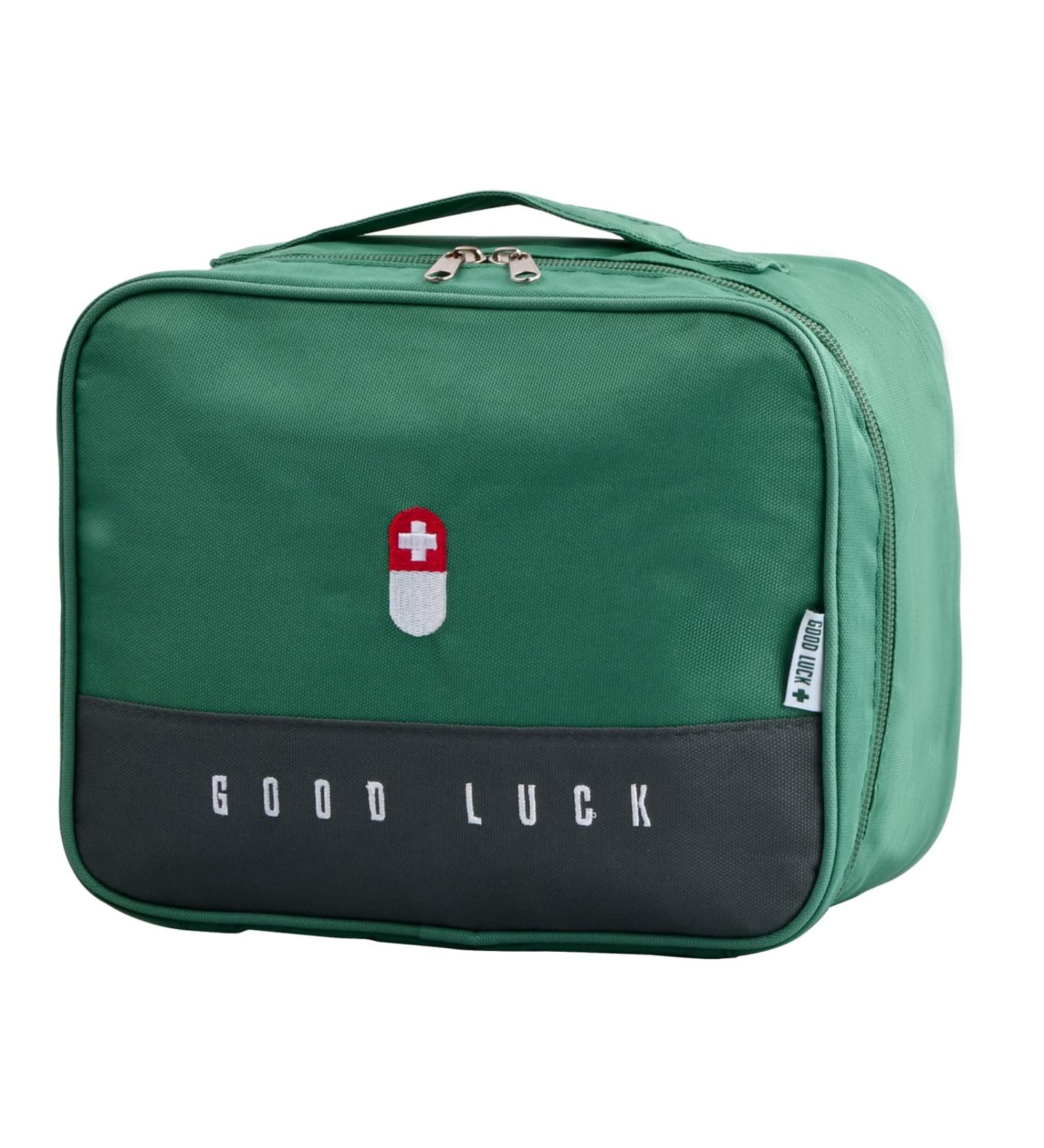 Large Capacity Waterproof Medicine Bag - Portable First Aid & Emergency Travel Pharmacy Bag (Green) - Ideal for Home Office & Travel - Buy Online on GoSupps.com