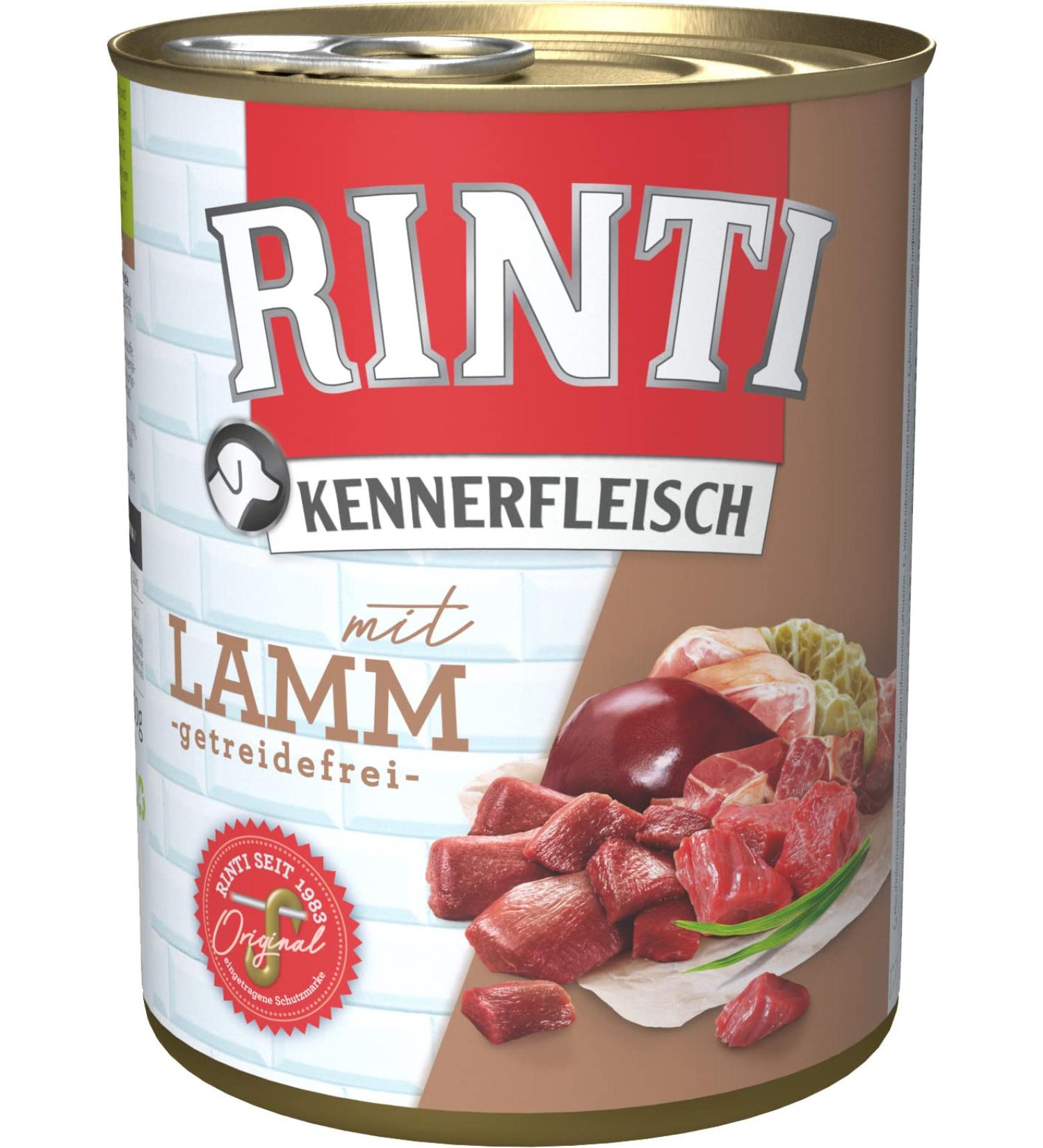 RINTI Kennerfleisch Lamb 12 x 800g - Premium Quality Dog Food | International Shipping Available - Buy Online on GoSupps.com