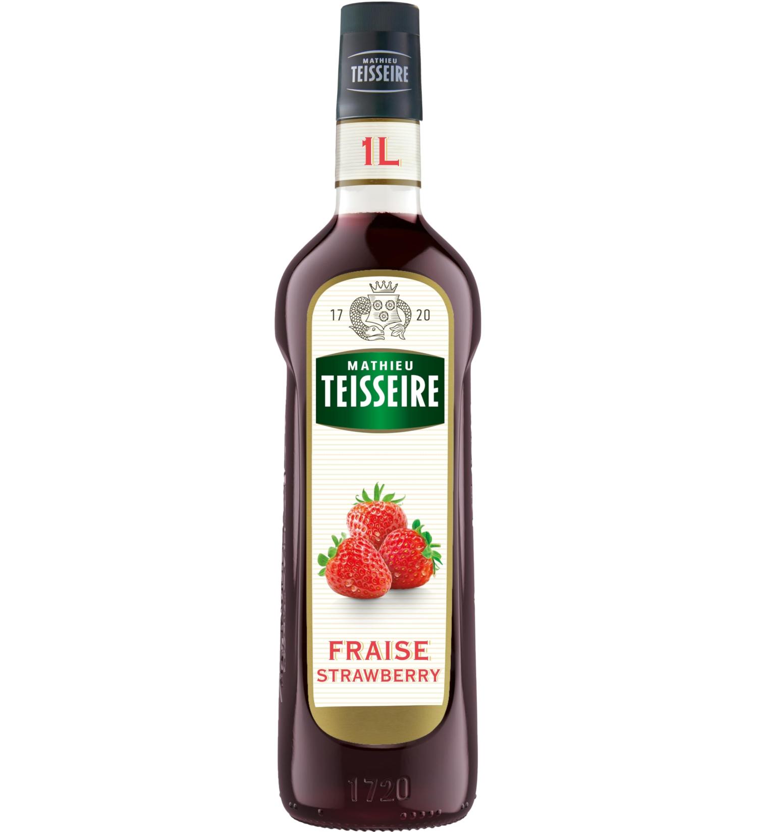 Mathieu Teisseire Strawberry Syrup for Drinks Smoothies Milkshakes Desserts Soft Drinks Cocktails with or without Alcoho - Buy Online on GoSupps.com