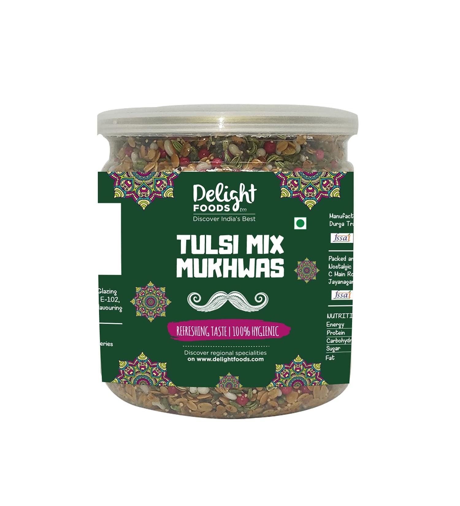 Delight Foods Traditional Tulsi Mix Mukhwas - 300g - Hygienically Packed_Packing May Vary