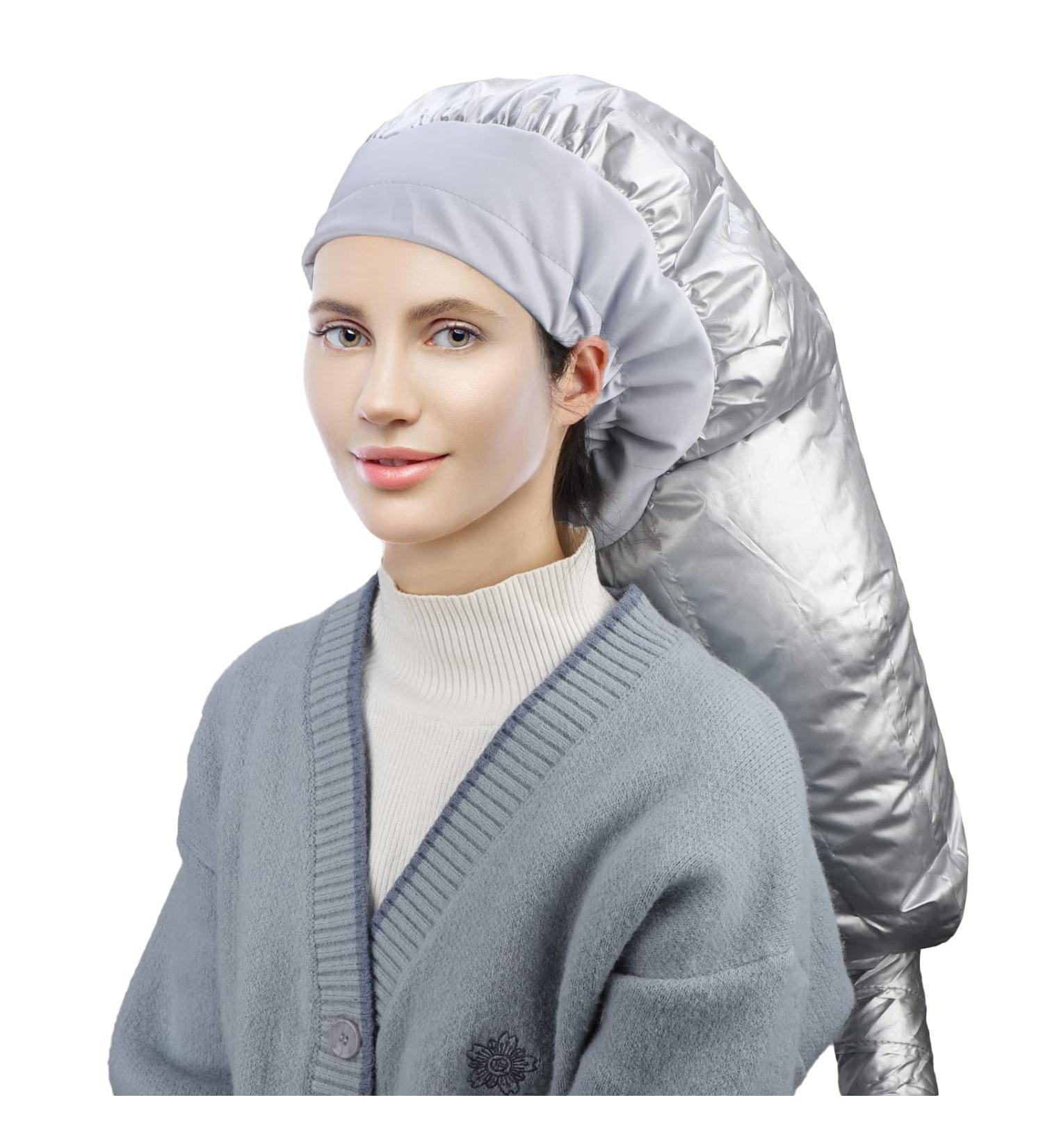 Siebeweauty XL Silver Hair Drying Cap - Bonnet Attachment for Quick Salon-Style Drying Curls & Long Hair at Home - International Shipping Available - Buy Online on GoSupps.com