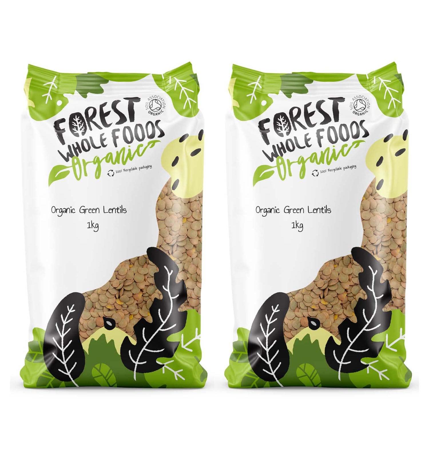 Forest Whole Foods Organic Green Lentils 2 kg - Buy Online on GoSupps.com