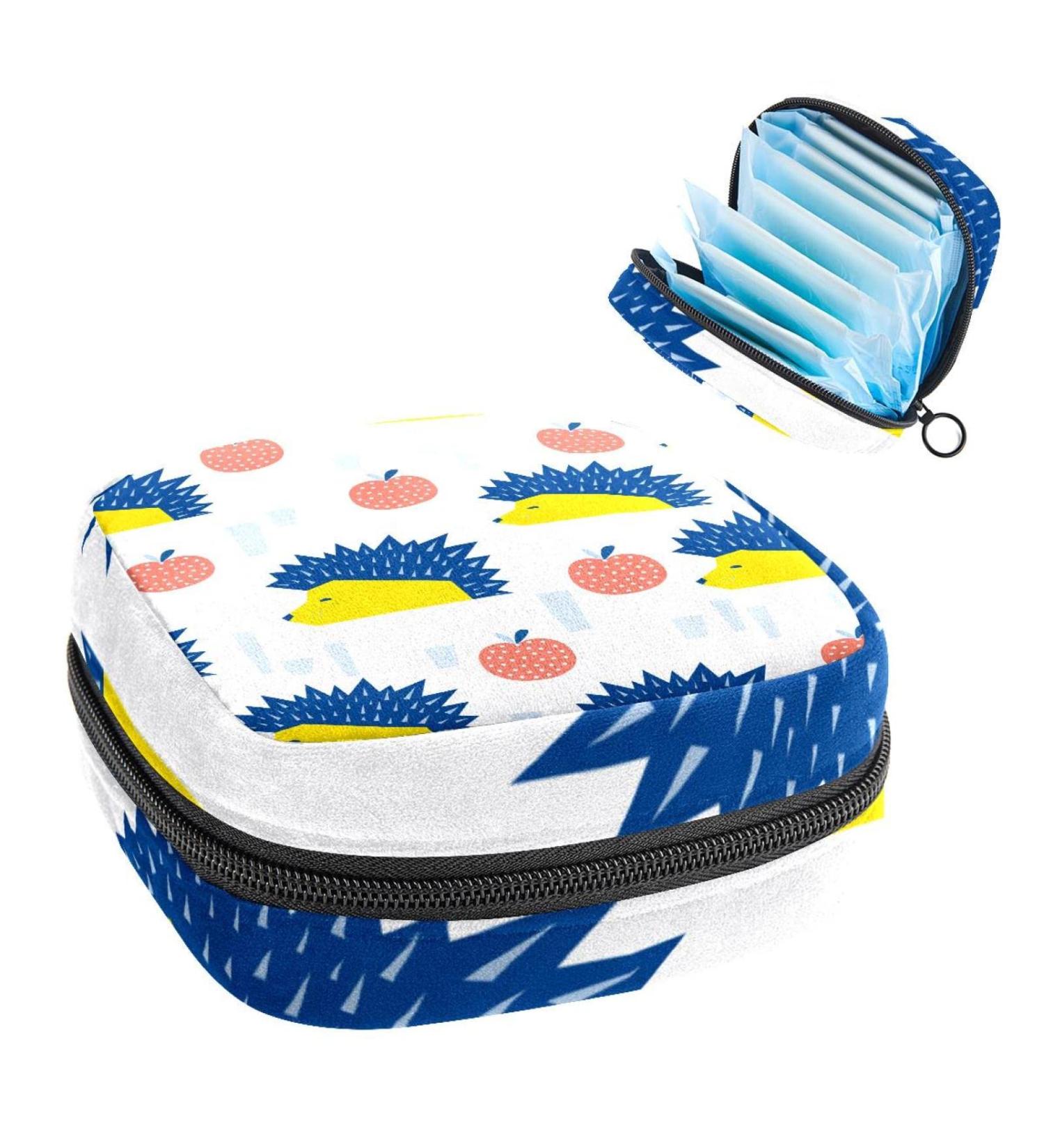 Shop Women's Hedgehog Pattern Period Kit Bag | Portable Storage Pockets for Females - Ideal for Women & Girls - Buy Online on GoSupps.com