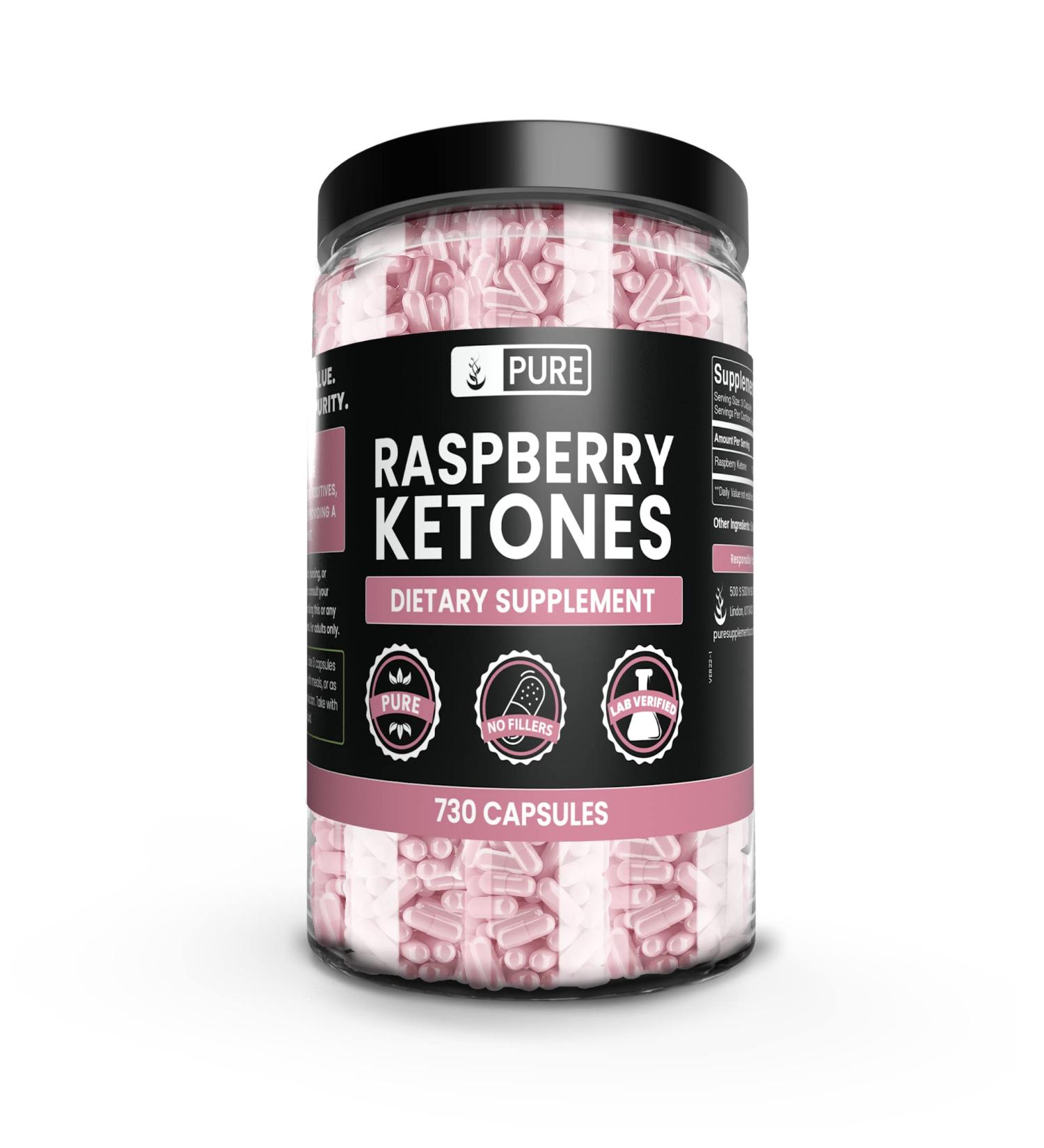 Pure Original Raspberry Ketone | 730 Capsules | No Fillers | Lab Verified | 730 Count - Buy Online on GoSupps.com