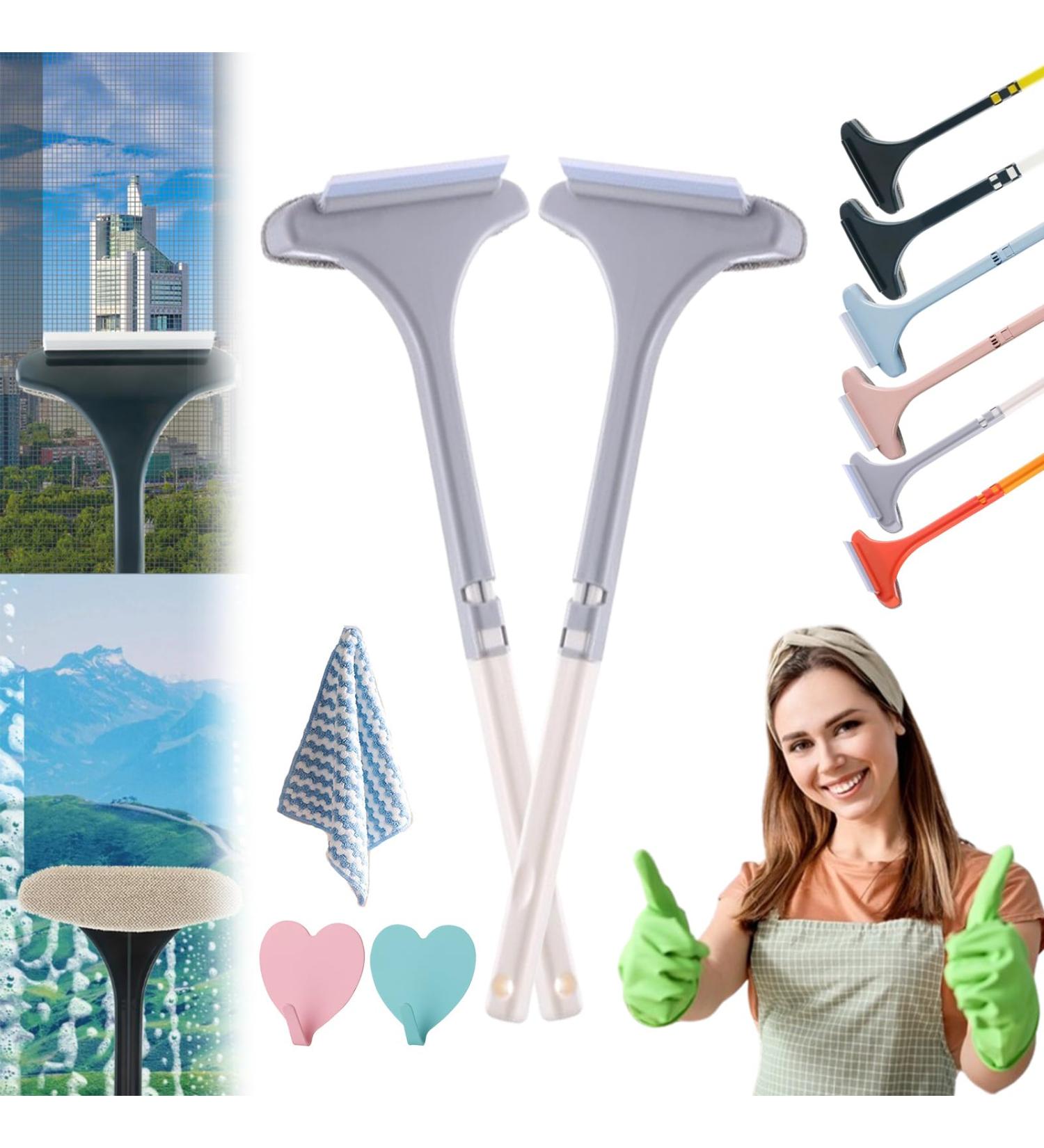Realisticm 2 in 1 Mesh Cleaner Brush 2 in 1 Multifunctional Screen Brush Window Screen Cleaner Brush with Scraper Double Sided Wet and Dry Dual Use Extendable Removable Cleaner Brush (2pcs-D) - Buy Online on GoSupps.com