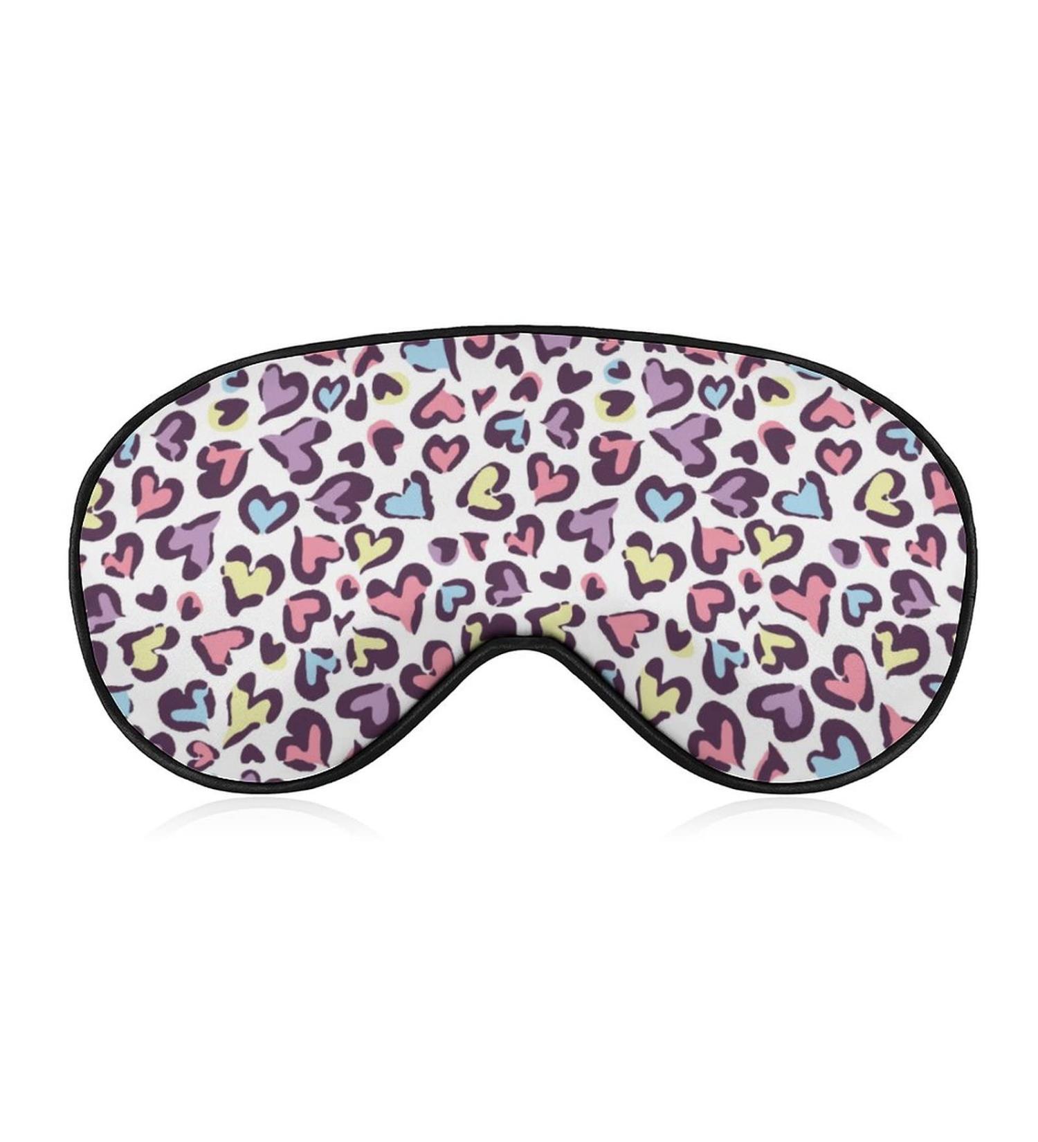 Heart Leopard Pattern Sleep Mask for Women | Adjustable Eye Shades with Elastic Strap - Shop Now for International Shipping - Buy Online on GoSupps.com