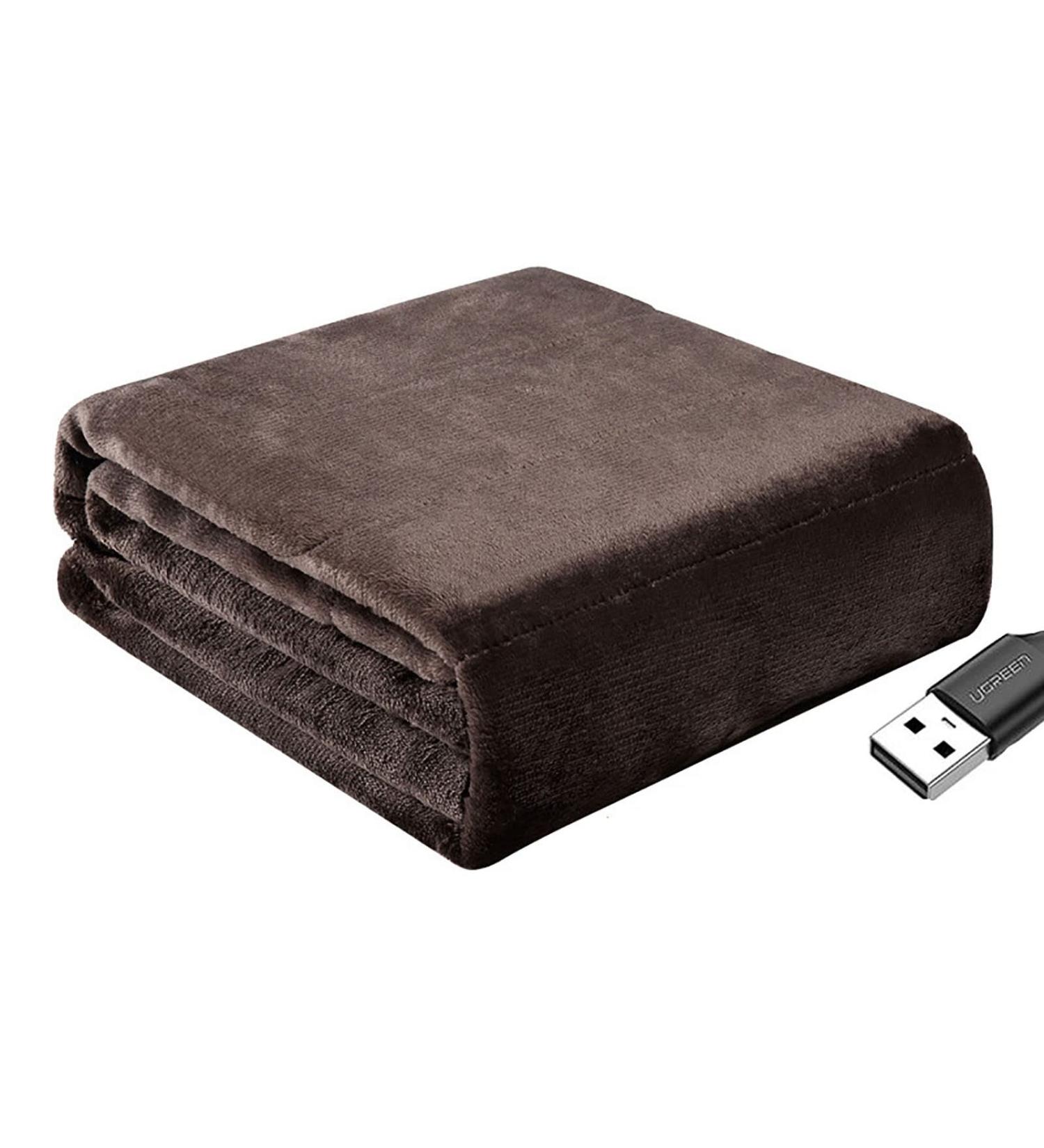 Jqual USB Heating Ceiling - Multifunctional Portable Heating Blanket with Soft Flannel Cover 3-Speed Settings for Couch & TV - Braun Brown - Buy Online on GoSupps.com