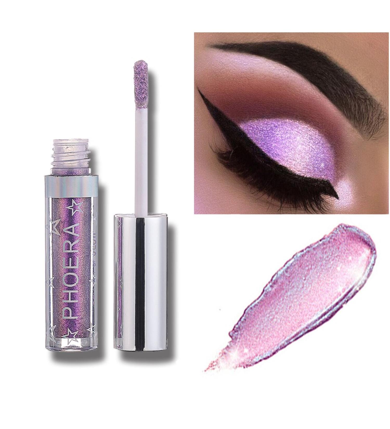 PHOERA Waterproof Glitter Eyeshadow Palette - Unicorn Hype | Long-Lasting Metallic Pigment Makeup - Buy Online on GoSupps.com