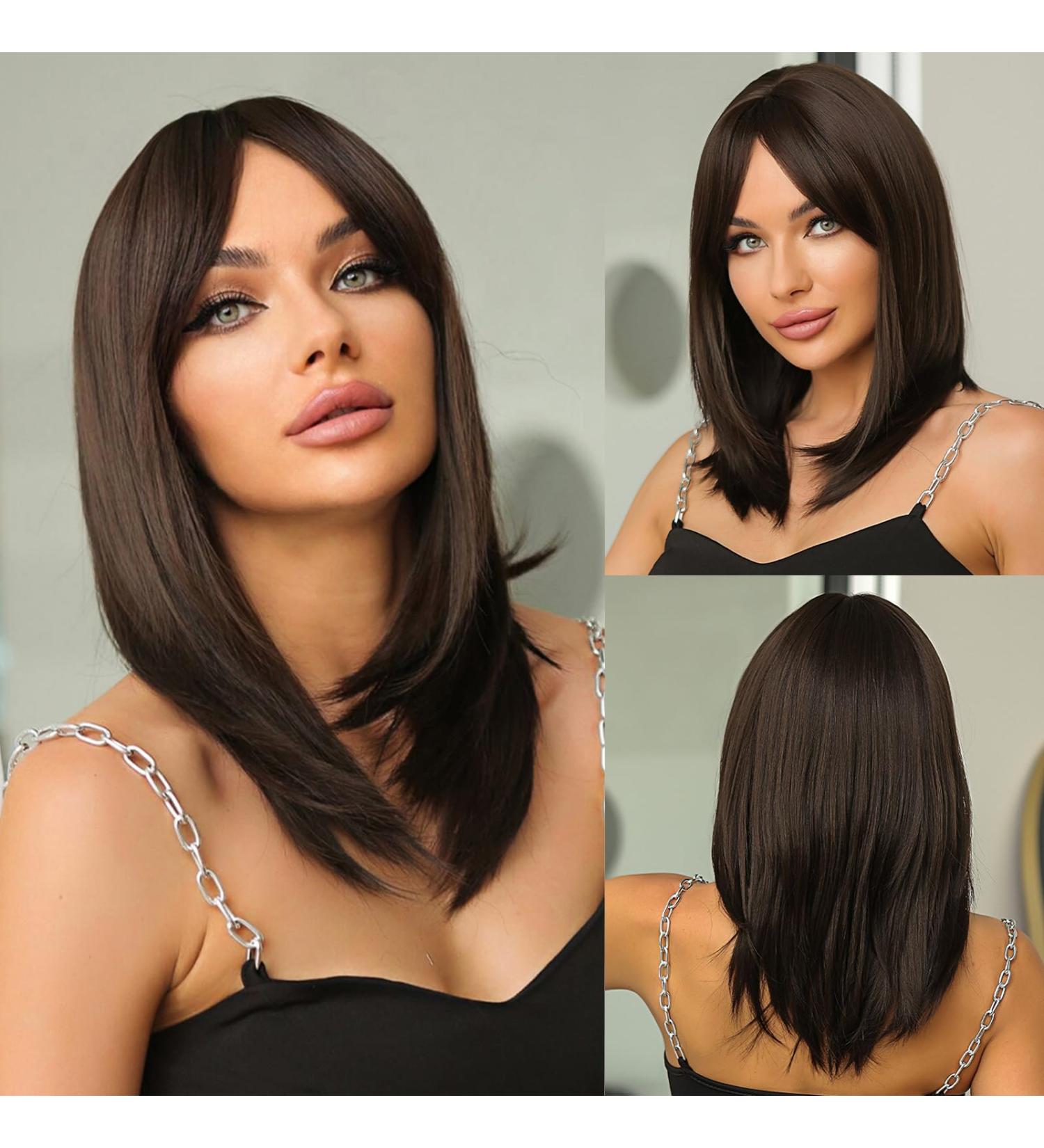 Testar 18 Inch Brown Wigs for Black Women | Glue-Free Shoulder Length Wigs for Daily Use & Parties - Buy Online on GoSupps.com