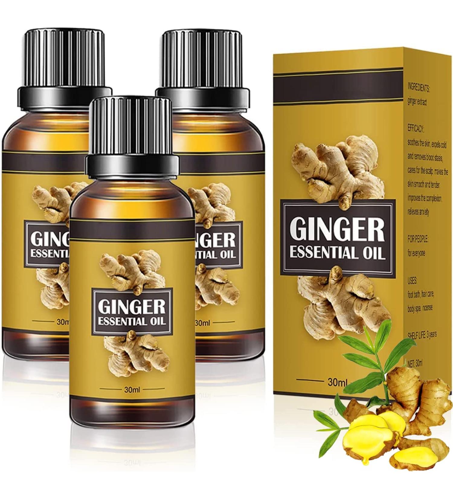 3-Pack 30ML Ginger Essential Oil for Belly Drainage and Massage - Belly Off Liquid - Buy Online on GoSupps.com