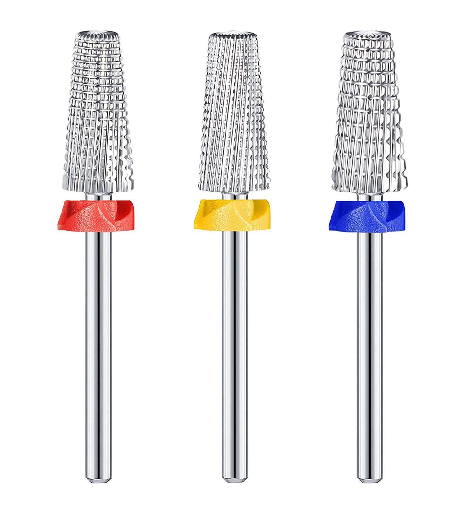 Qyrugcxs 3 Pieces Nail Carbide 5 in 1 Bit Multi-Function Tapered Shaping Nail Drill Carbide Nail Drill Bit Use for Both Left - Buy Online on GoSupps.com