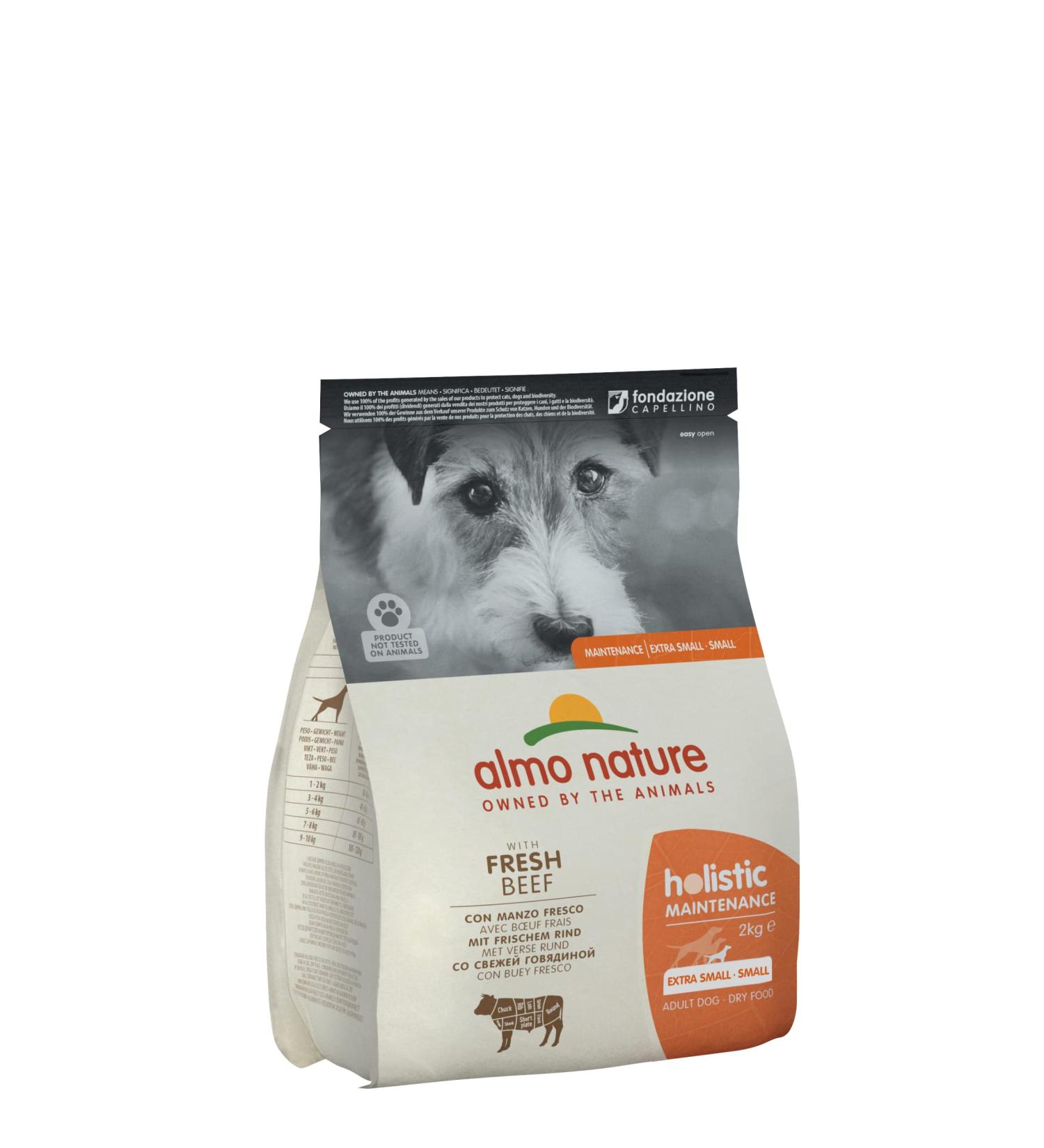 almo nature Holistic Maintece Adult Dog Food with Fresh Beef - 2 kg Bag