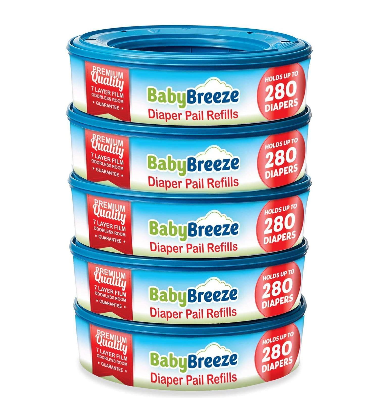 BabyBreeze Diaper Pail Refill Bags for Playtex Diaper Genie - 1400 Count (5-Pack) - Buy Online on GoSupps.com